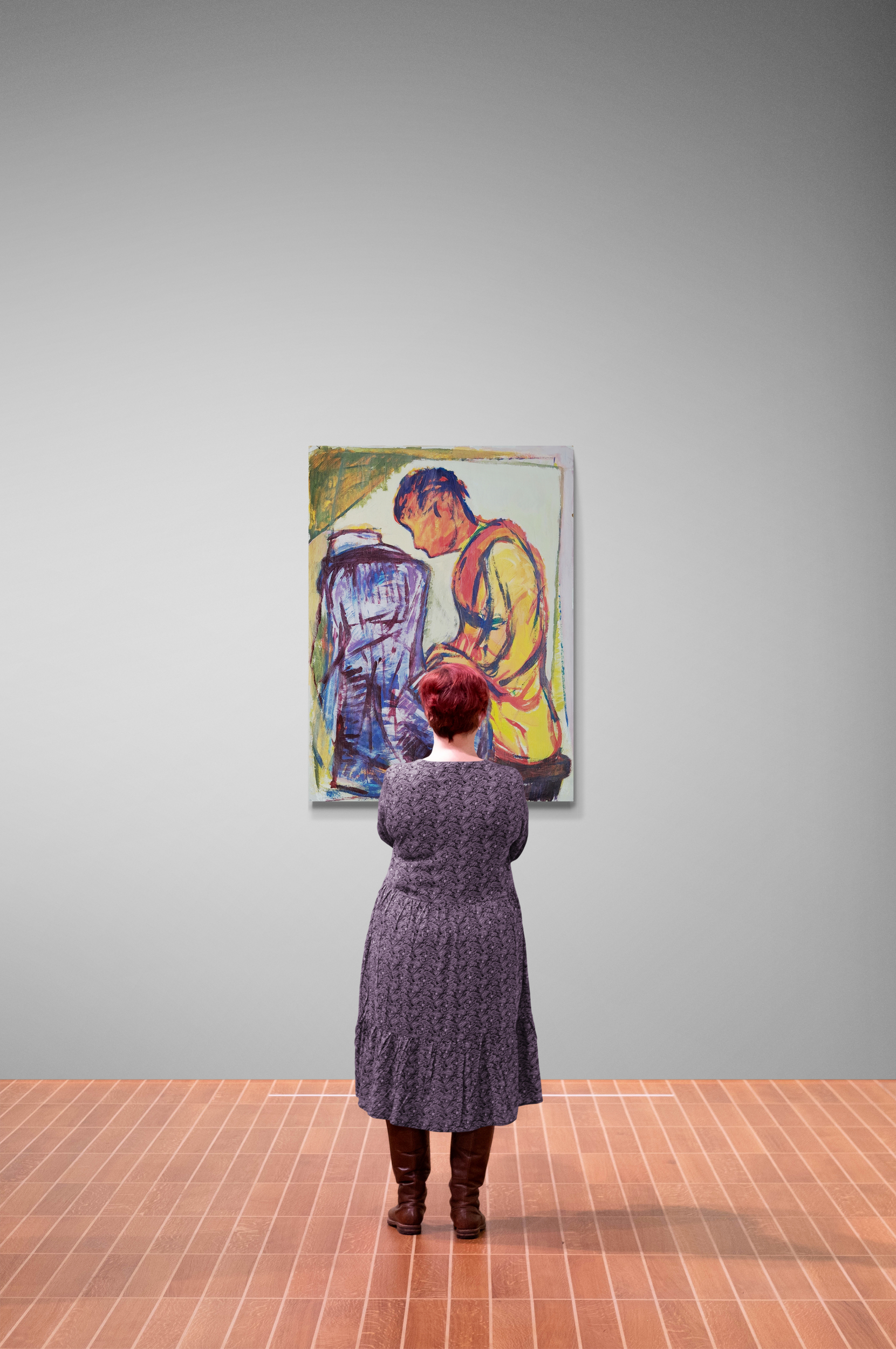 Woman Standing In Front Of Gallery Wall