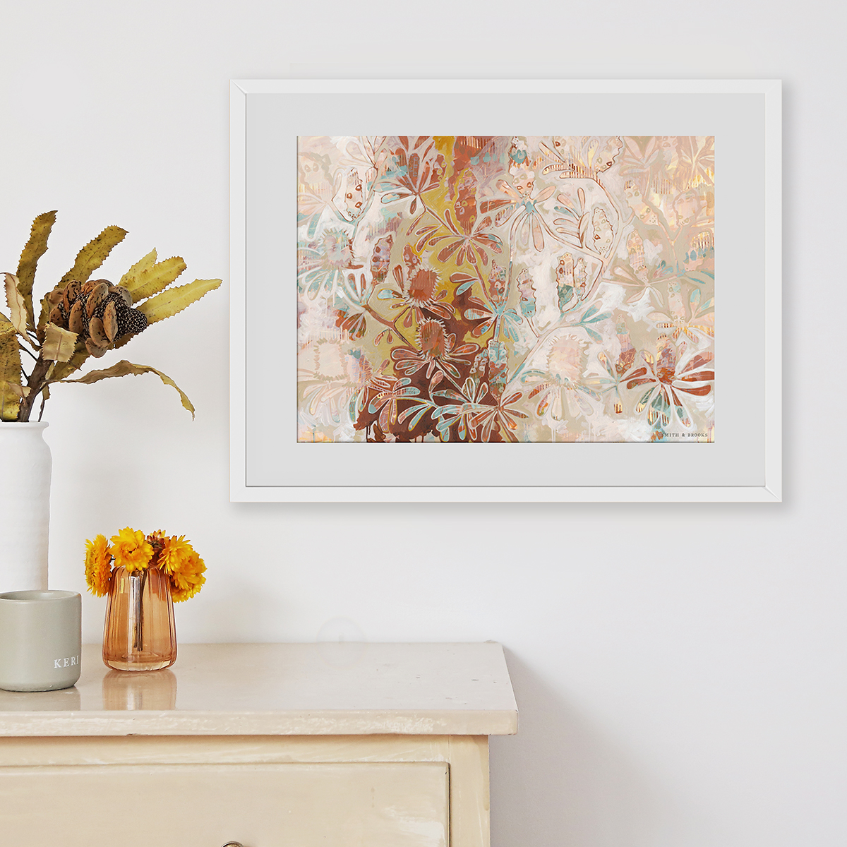 Lr 053 Coastal Banksia Moment I Smith & Brooks Australian Contemporary Art Abstract Landscape Art Buy Art For My Living Room