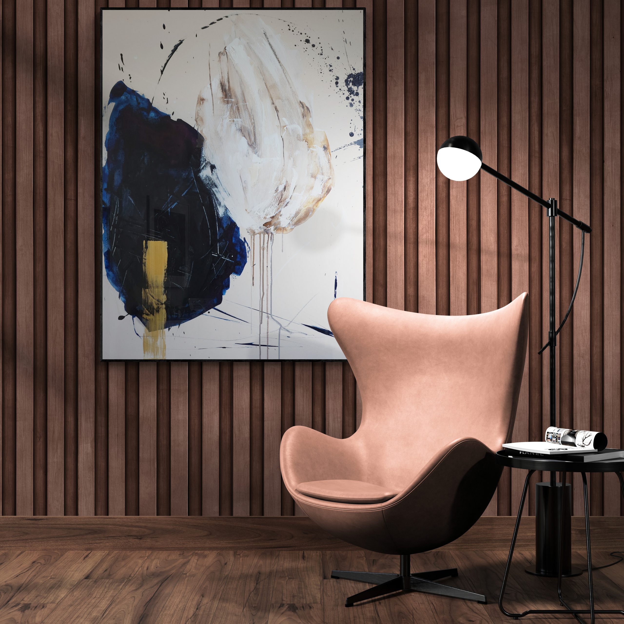 Living Room With Fancy Leather Chair (1)