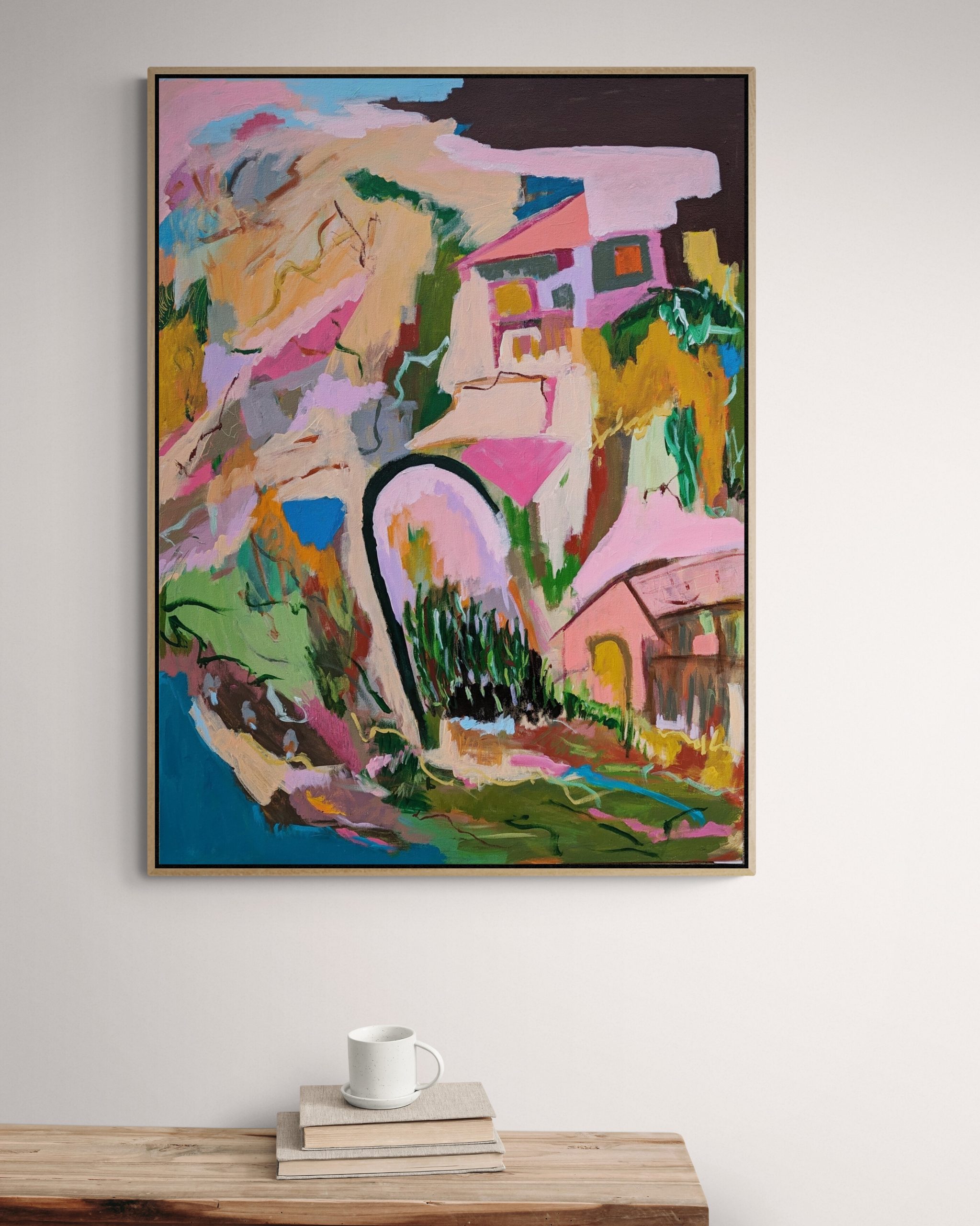 Old Wooden Bench With Books And Coffee Cup (1)