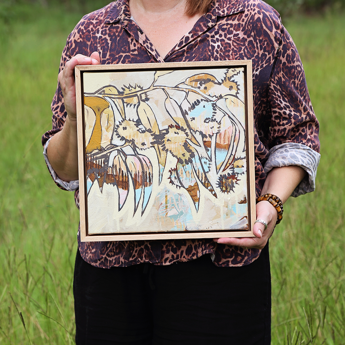 Lr 010 Radiata Muse Ii Smith & Brooks Australian Contemporary Art Abstract Floral Art Bookshelf Art