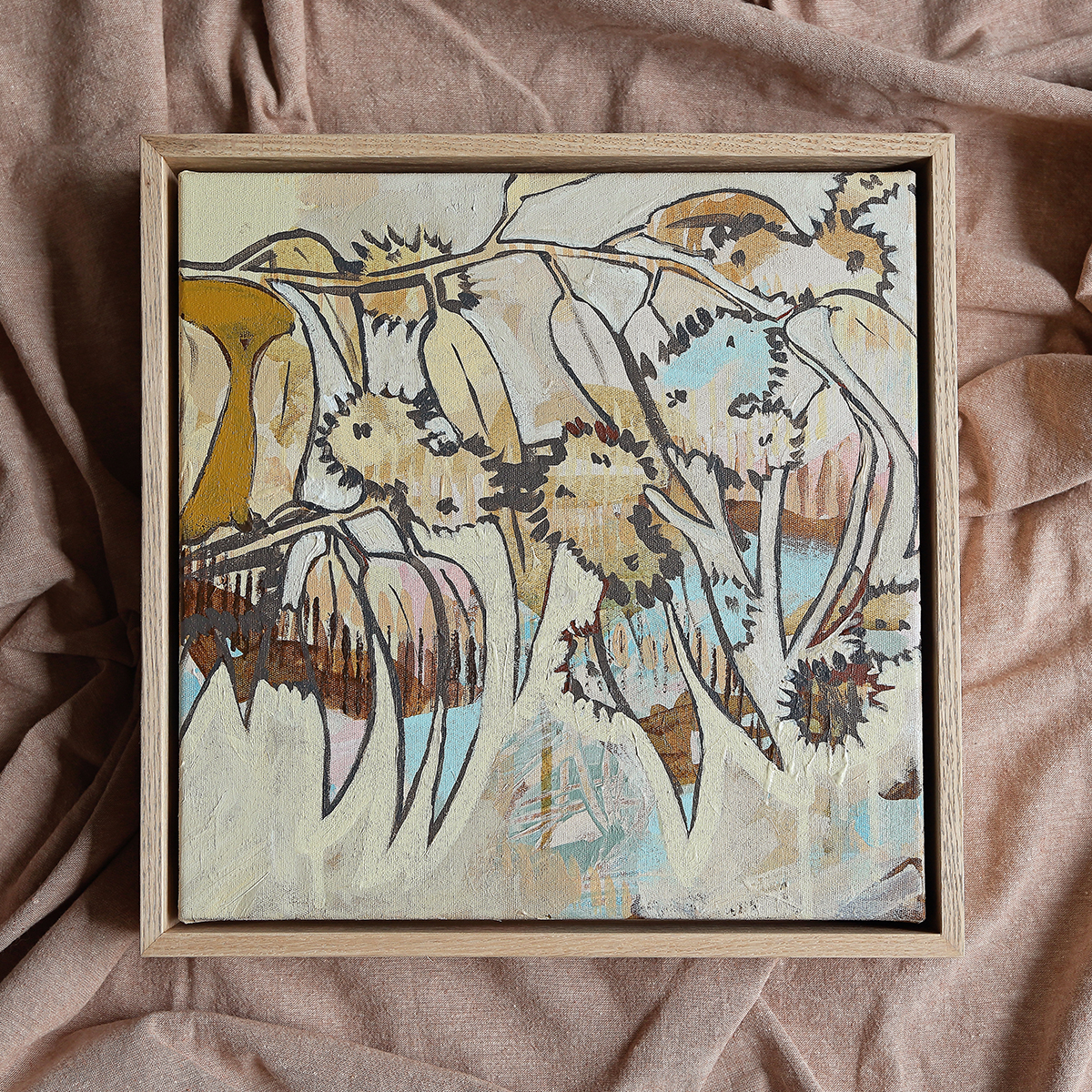 Lr 025 Radiata Muse Ii Smith & Brooks Australian Contemporary Art Abstract Floral Art Bookshelf Art