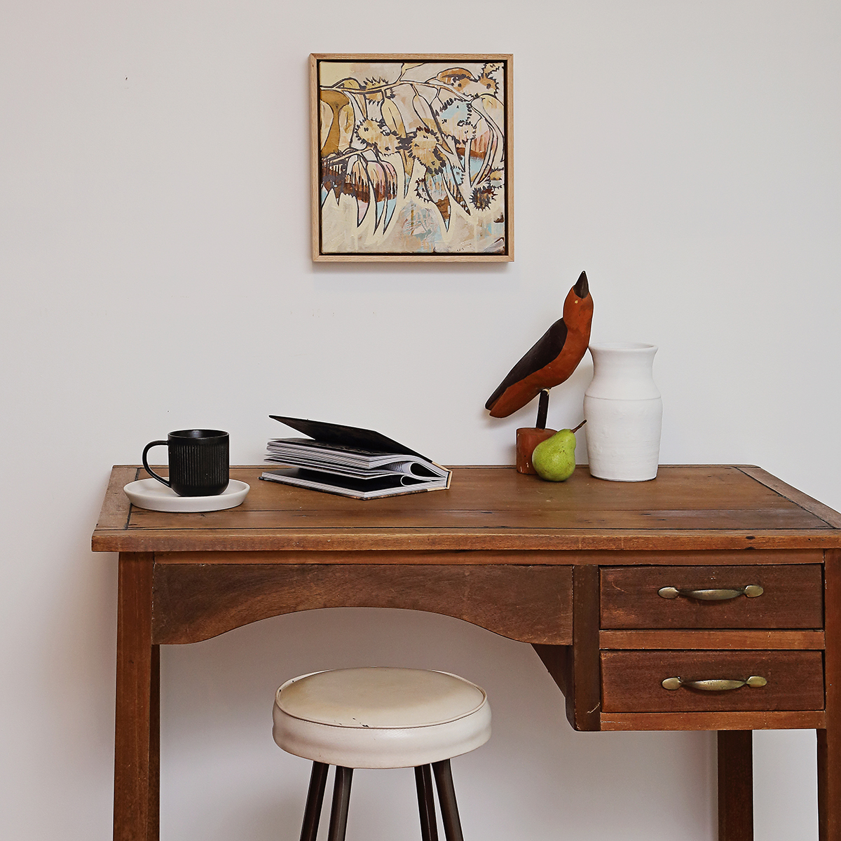 Lr 027 Radiata Muse Ii Smith & Brooks Australian Contemporary Art Abstract Floral Art Bookshelf Art