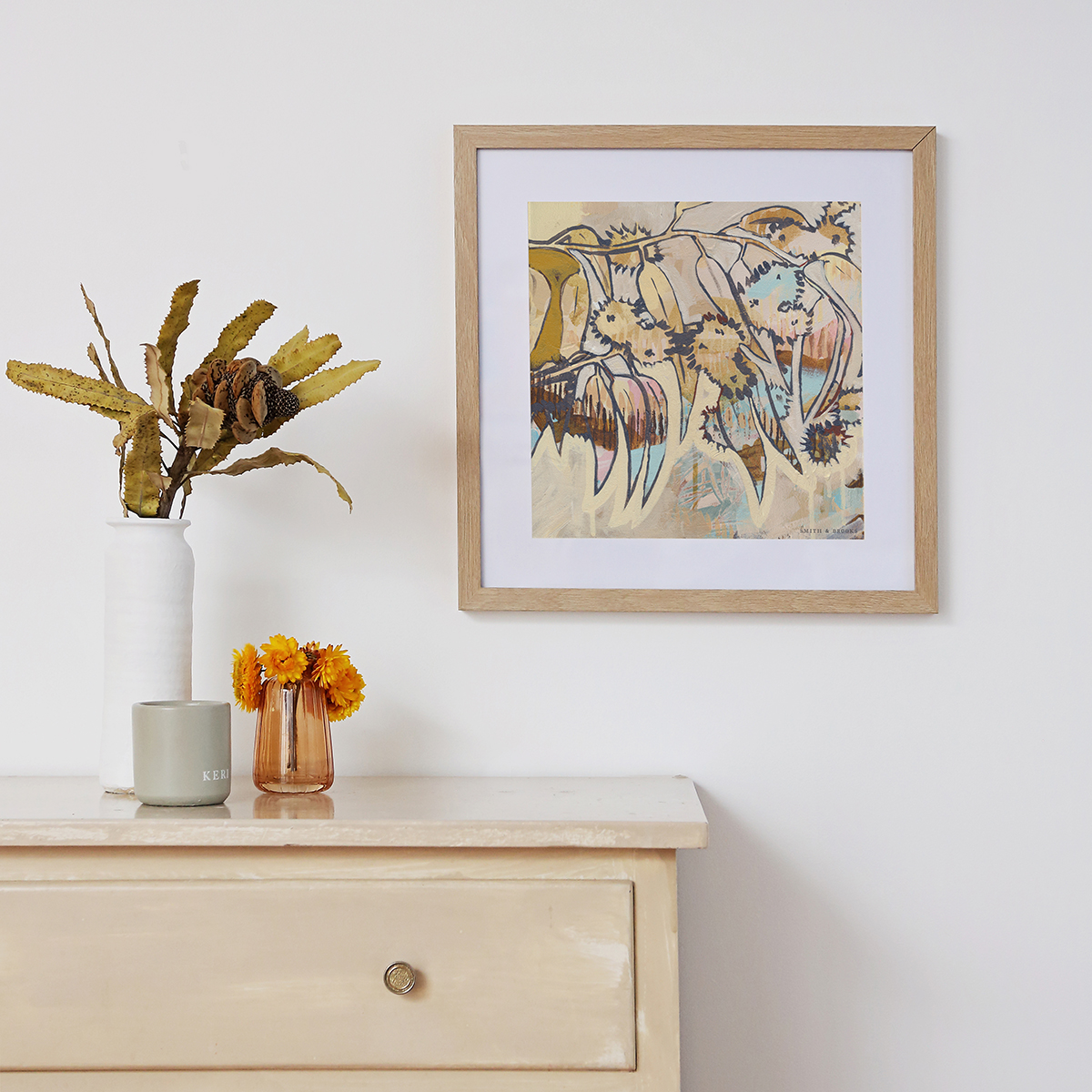 Lr 038 Radiata Muse Ii Smith & Brooks Australian Contemporary Art Abstract Floral Art Bookshelf Art