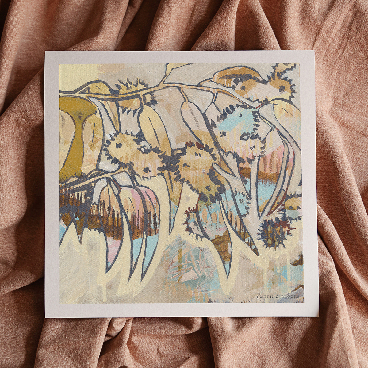 Lr 039 Radiata Muse Ii Smith & Brooks Australian Contemporary Art Abstract Floral Art Bookshelf Art