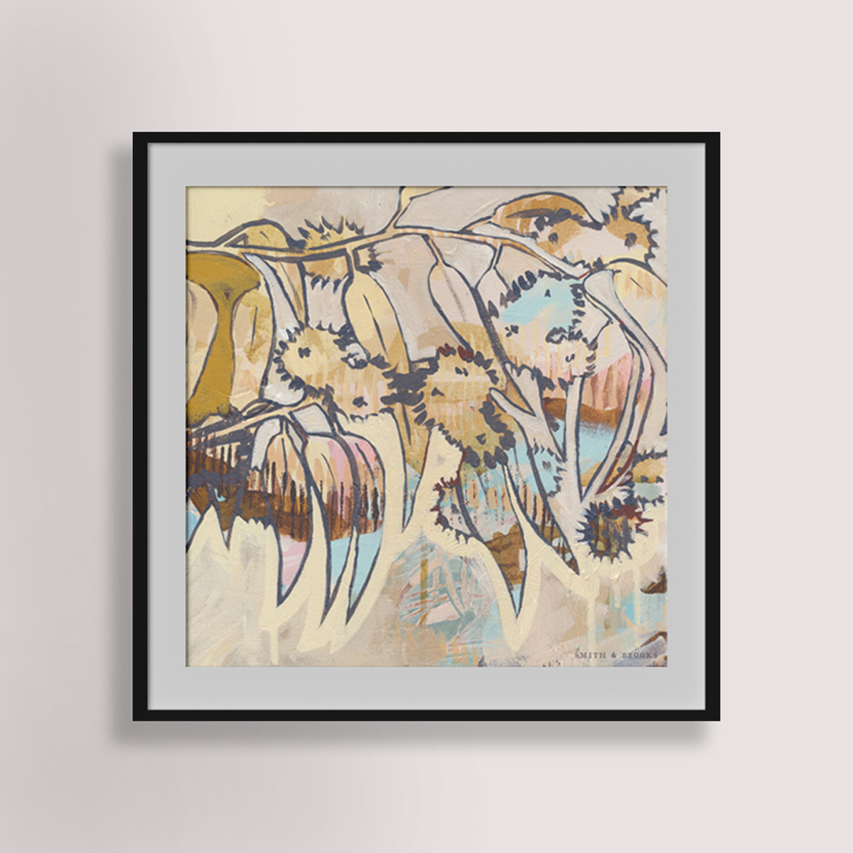 Lr 041 Radiata Muse Ii Smith & Brooks Australian Contemporary Art Abstract Floral Art Bookshelf Art