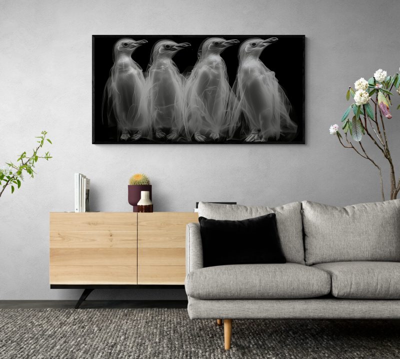 Penguin Parade  | Ltd Ed Framed Fine Art Canvas Print