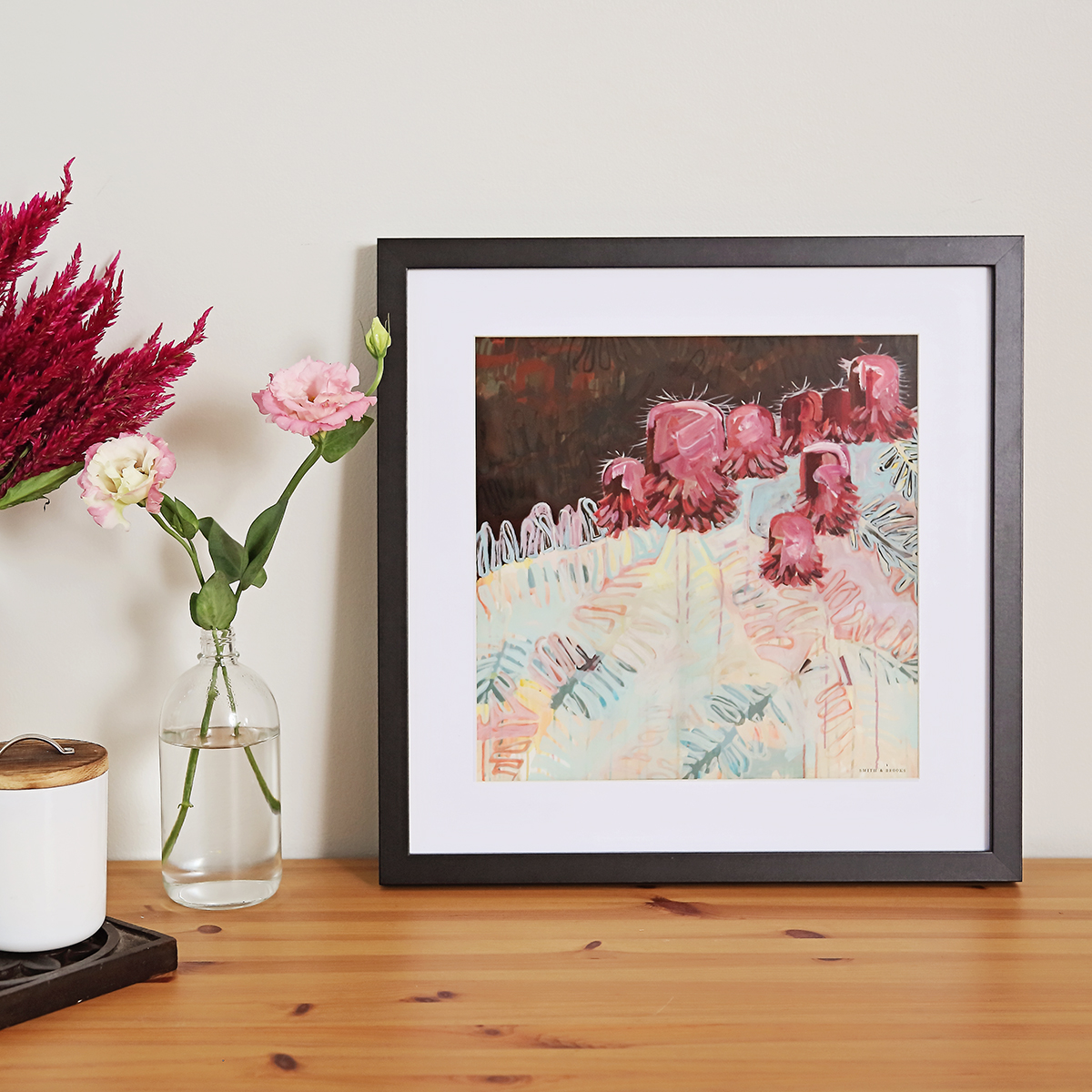 Lr 40 Banksia Moment Ii Smith And Brooks Art Australian Botanical Artist Abtract Floral Art For Interior Designers Art For Your Home Fine Art Prints Sustainable Art Affordable Art