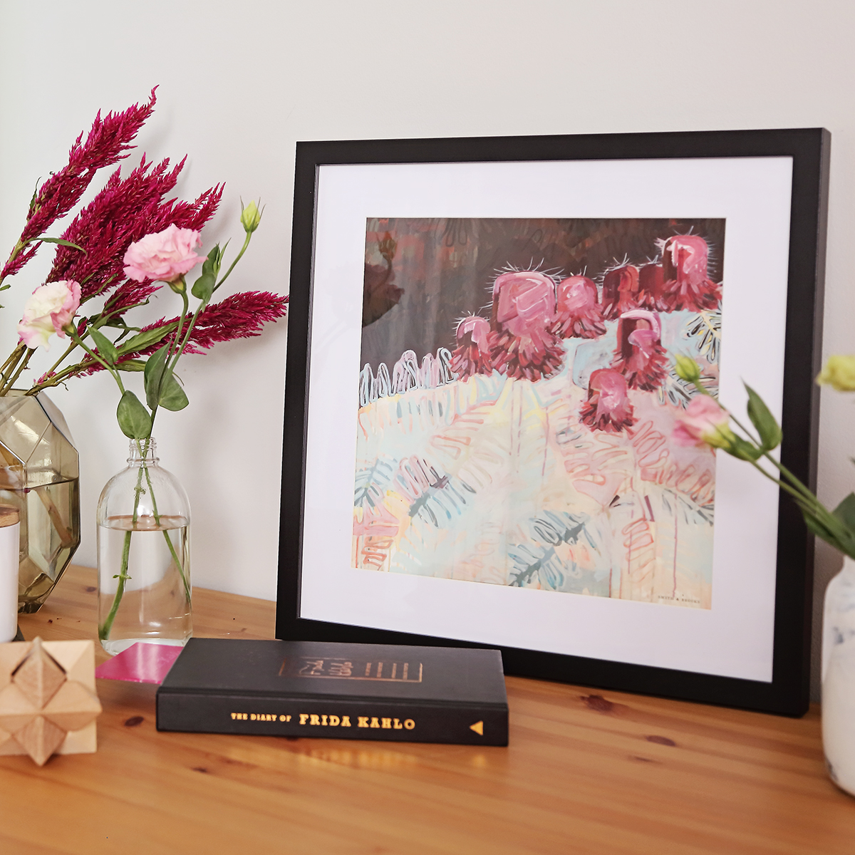 Lr 45 Banksia Moment I Smith And Brooks Art Australian Botanical Artist Abtract Floral Flower Art Art For Interior Designers Art For Your Walls Canvas Prints Sustainable Art Affordable Art