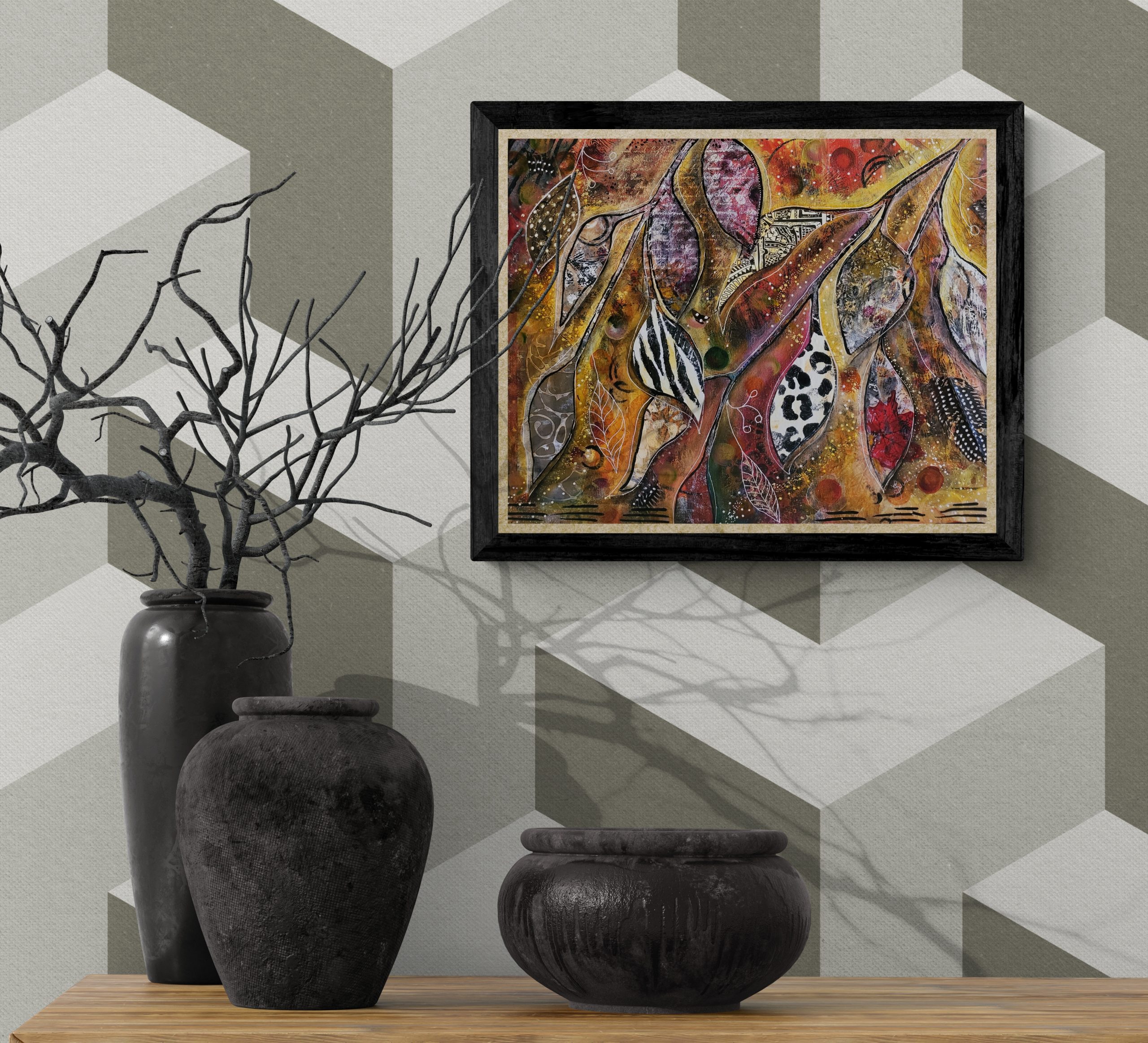 Ceramic Urns On Wooden Bench Resized