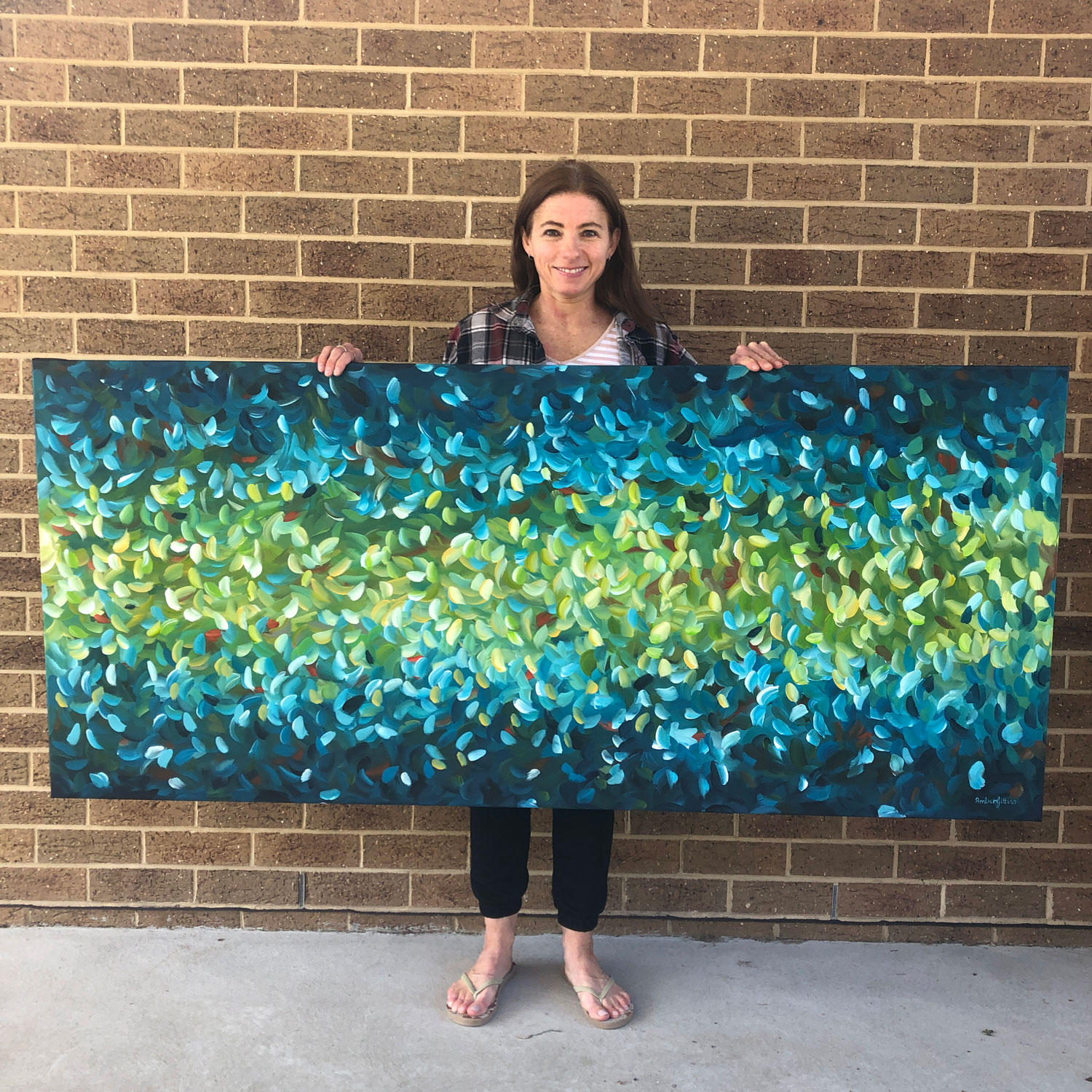 Along The River By Amber Gittins Holding Art