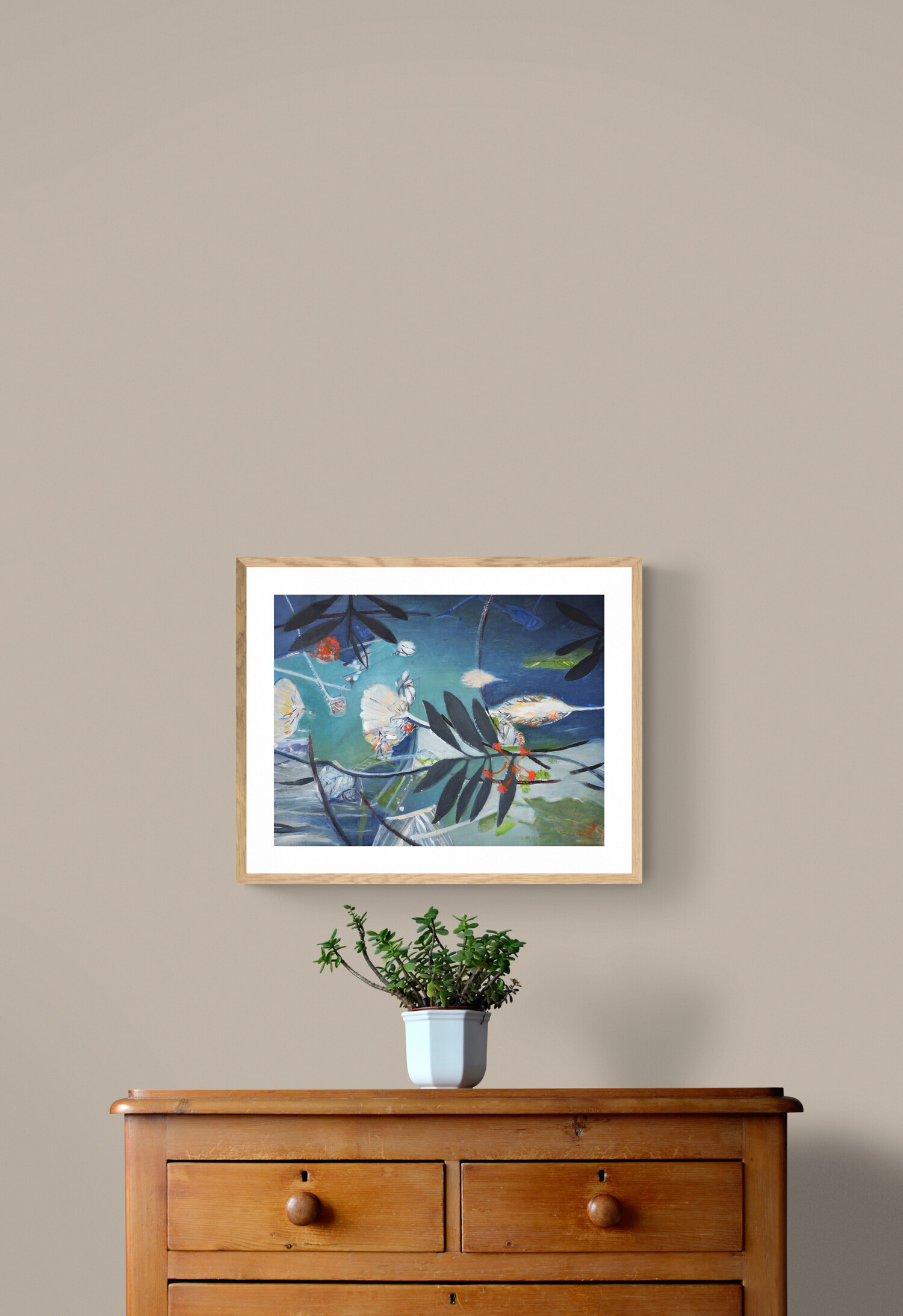 Plant On Wooden Drawers