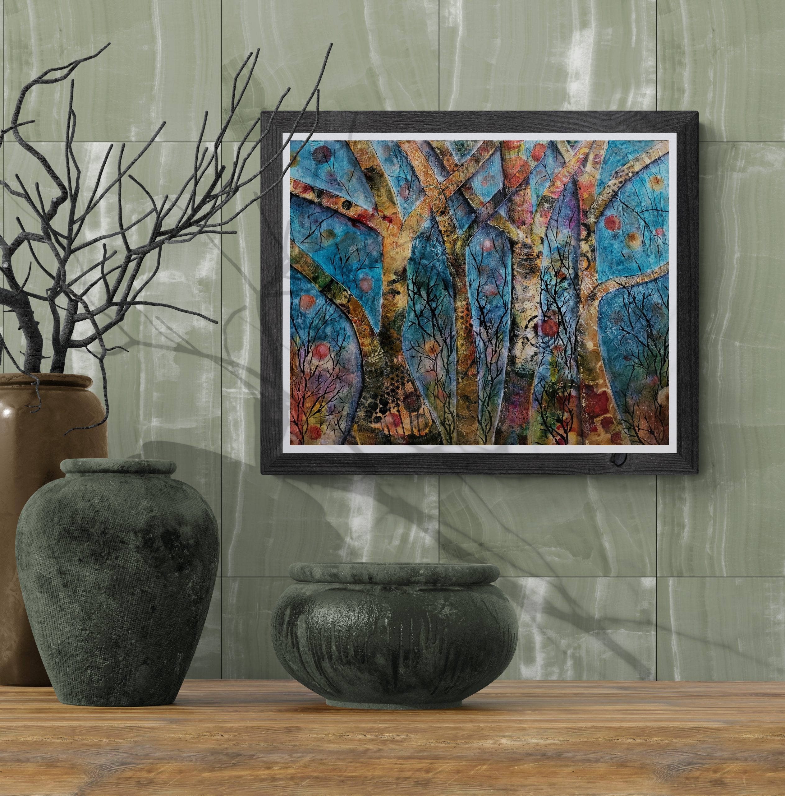 Ceramic Urns On Wooden Bench (1) Resized