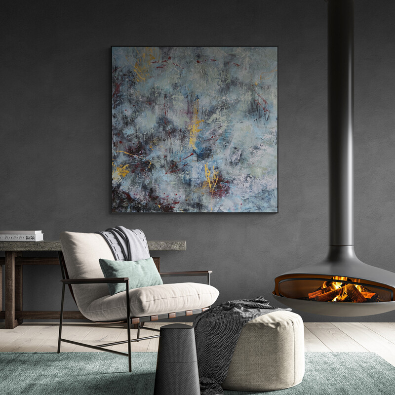 Modern Living Room With Suspended Fireplace