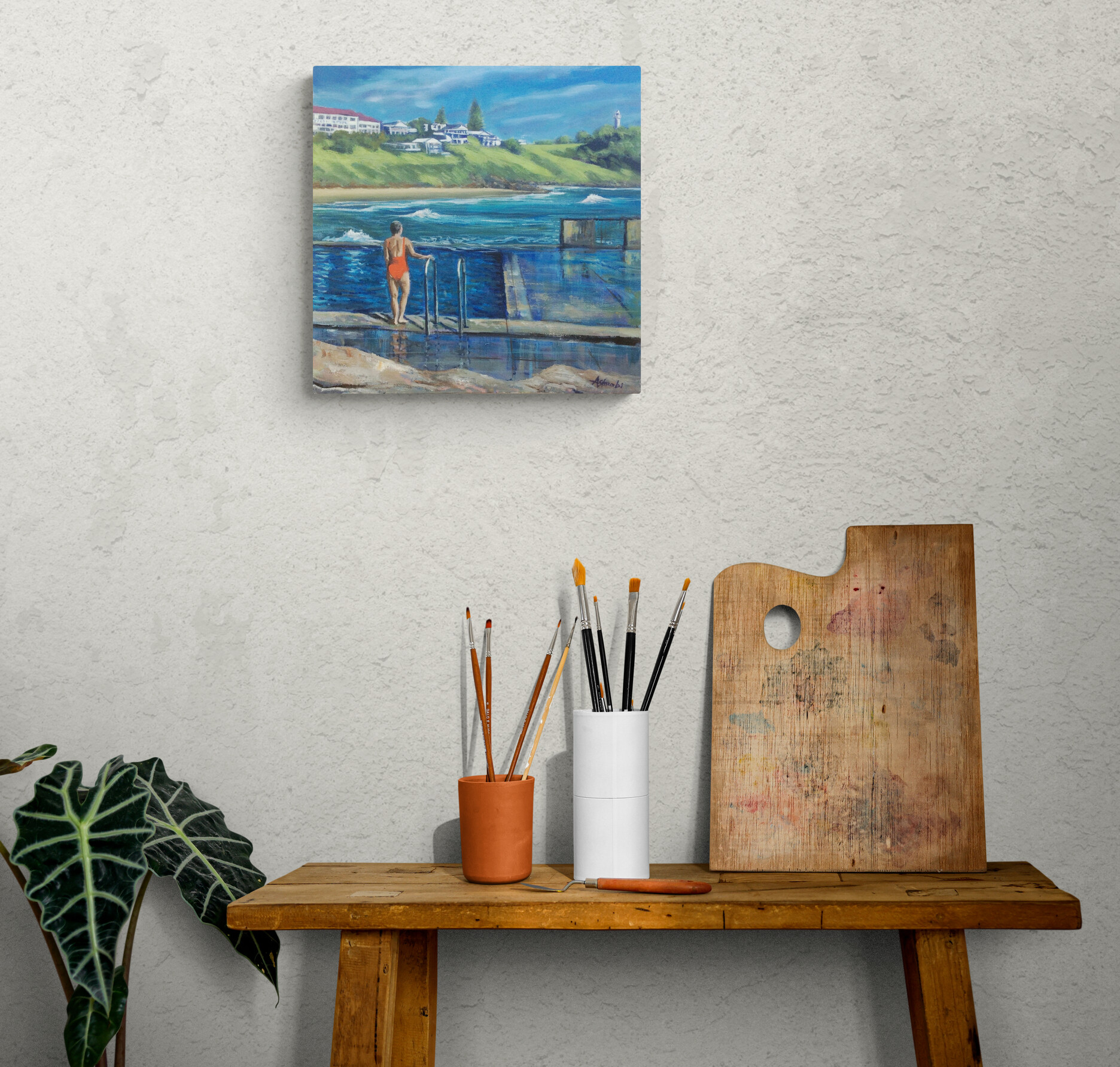 Artists Side Table With Brushes And Palette (3)