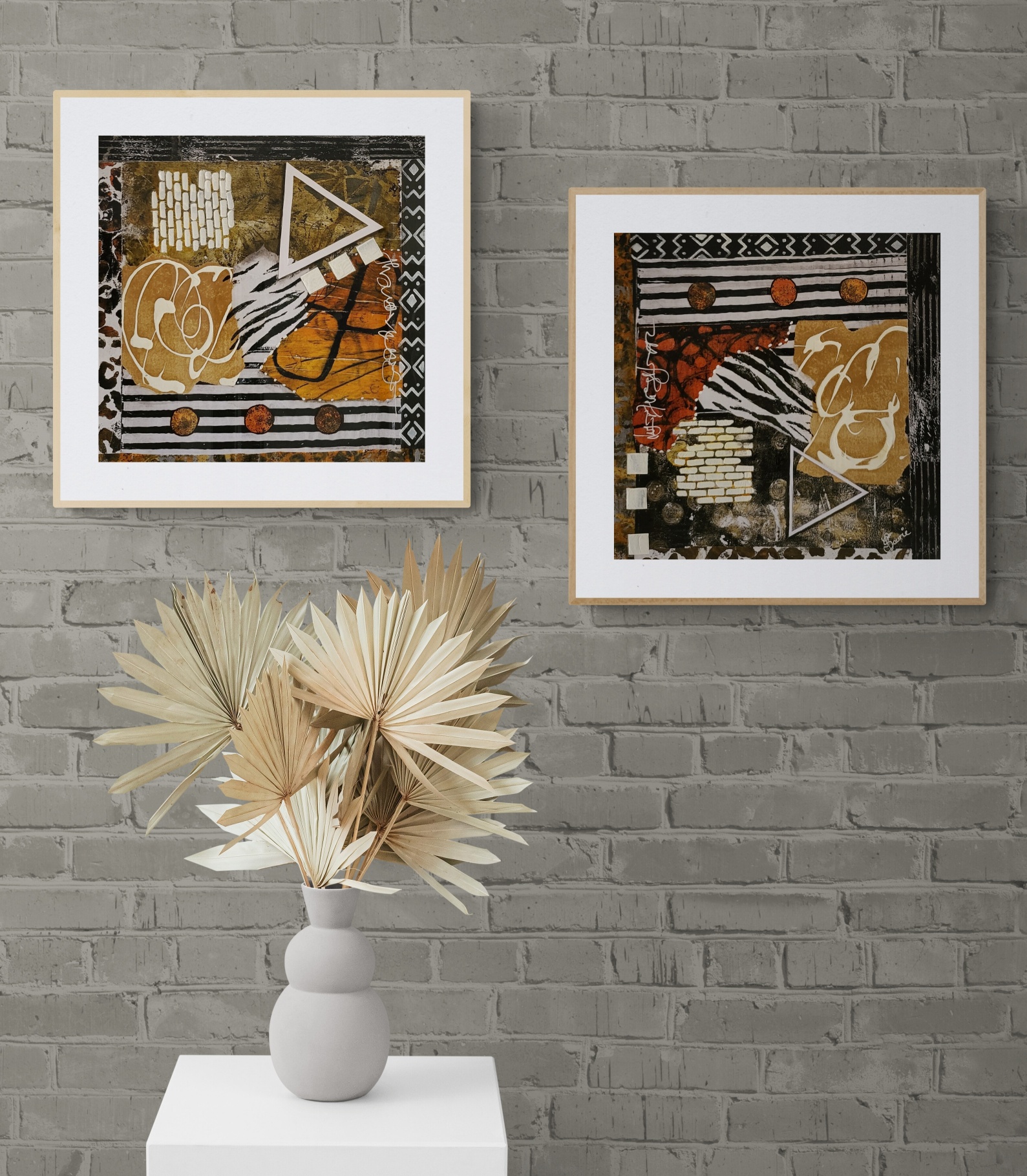 Dried Tropical Palm Leaves On Plinth (1) Resized