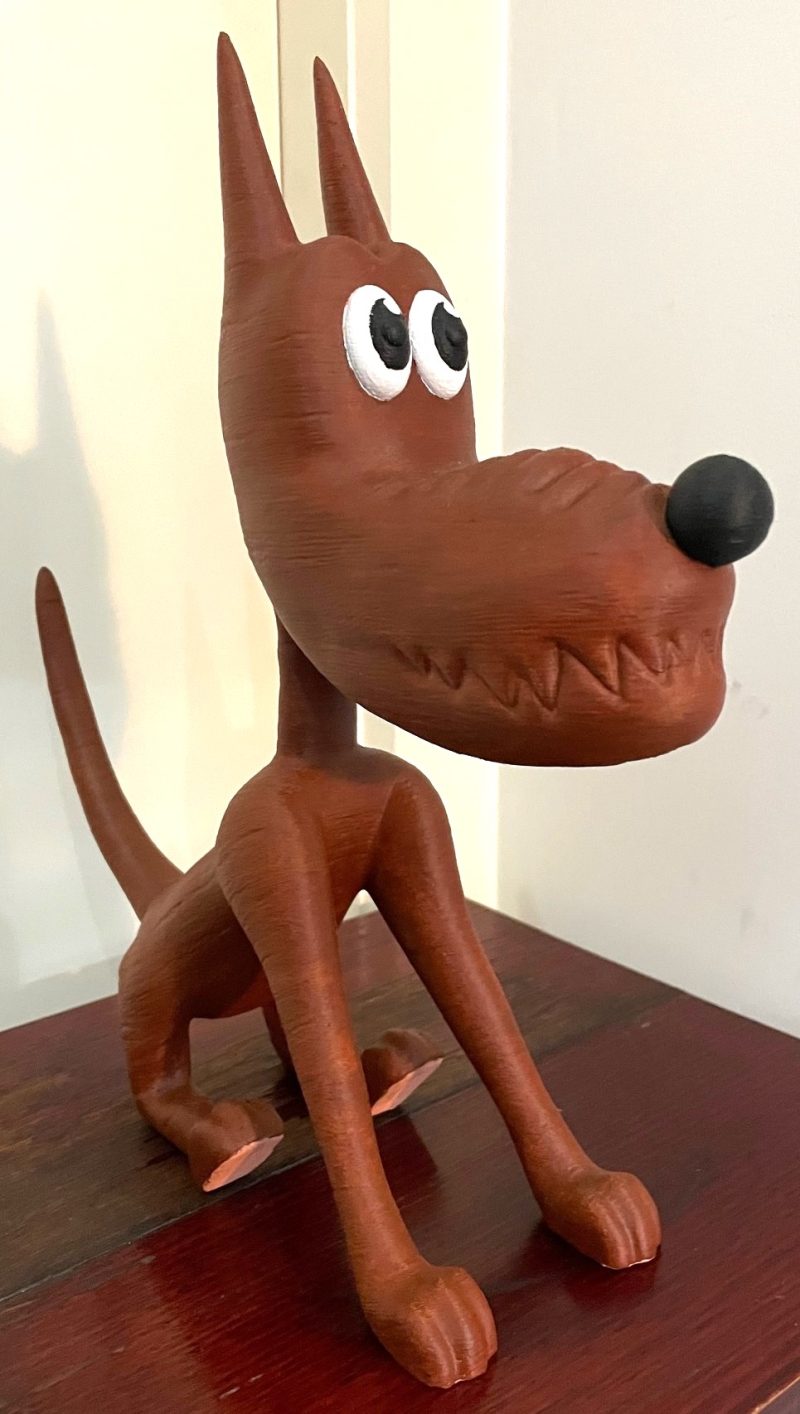 Brown gawking dog