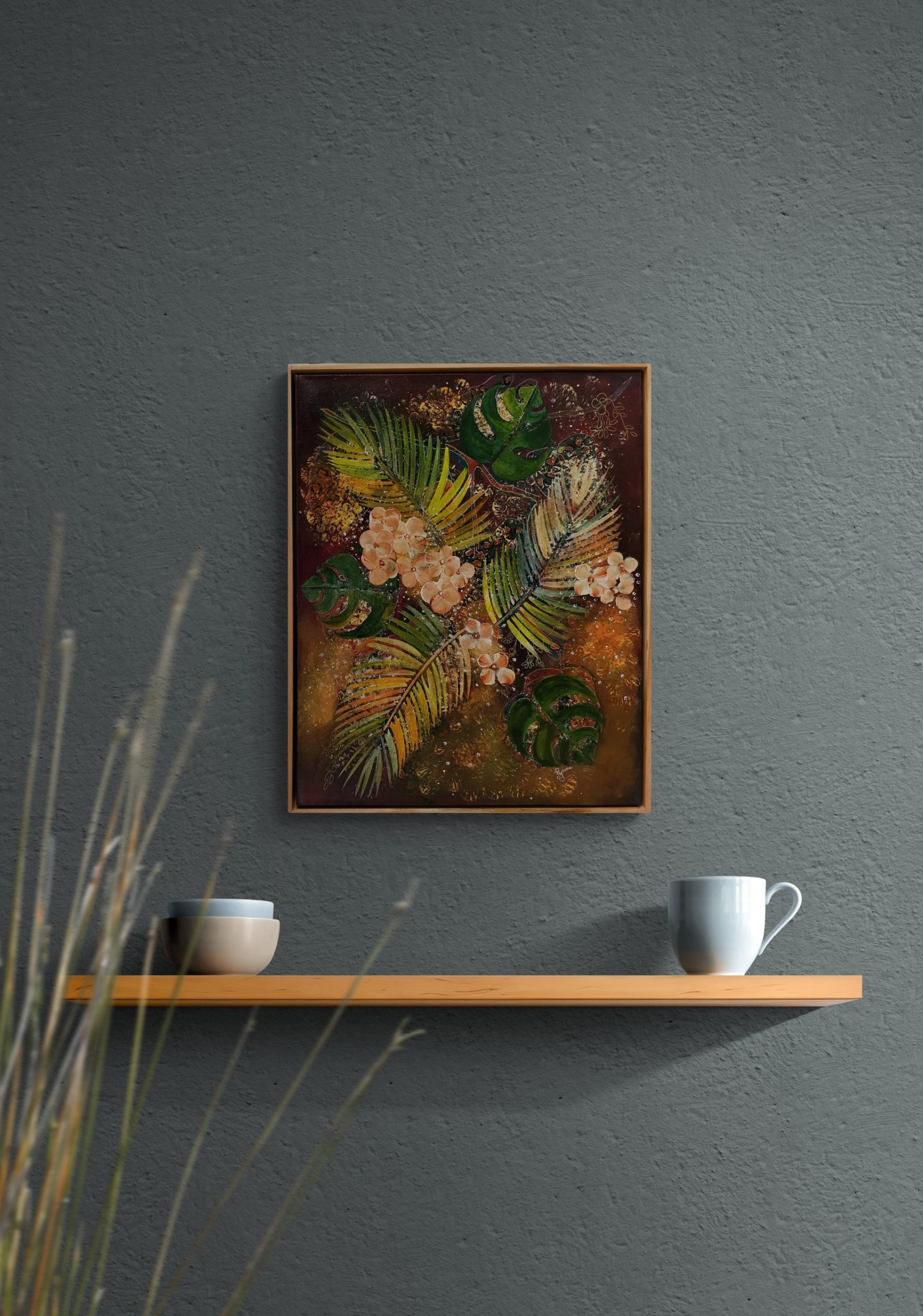 Mug And Bowls Sitting On Wooden Shelf (2) Resized