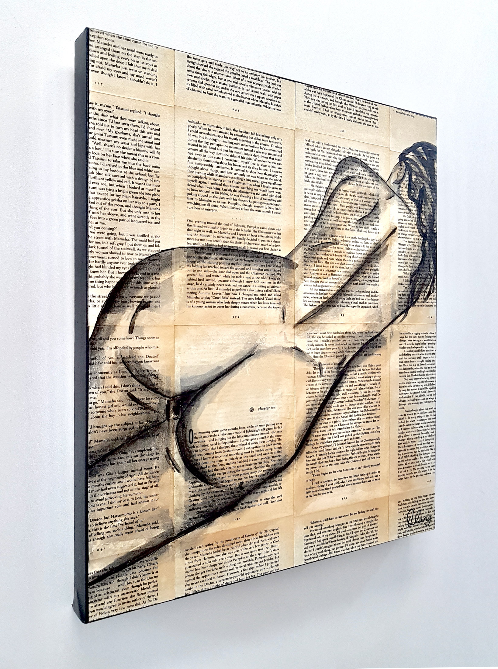 Centrefold 2 Deborah Lang Nude Woman Book Pages Canvas Wall Art Contemporary Style 3