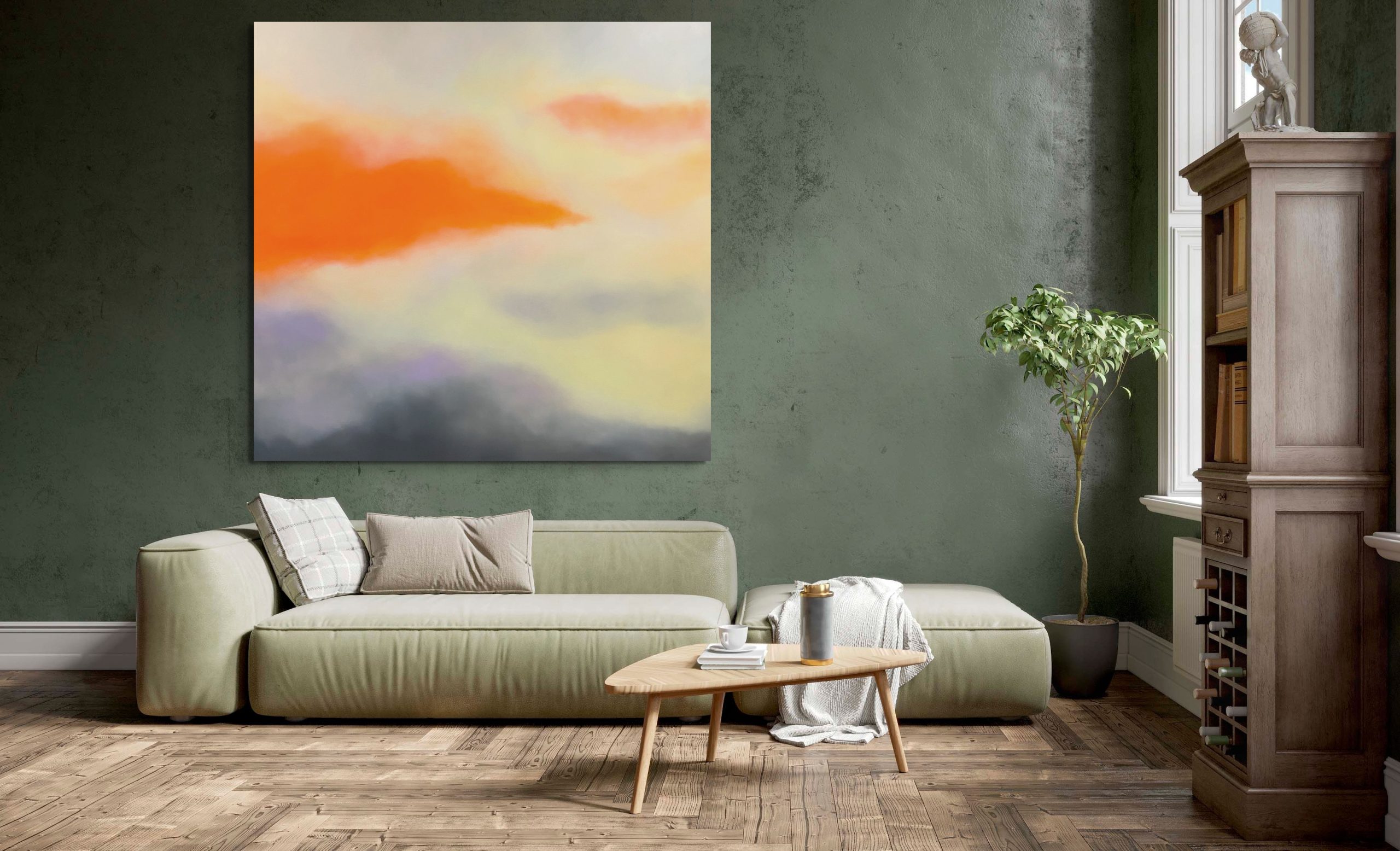 Colour Field 17 Light Green Sofa And Wal