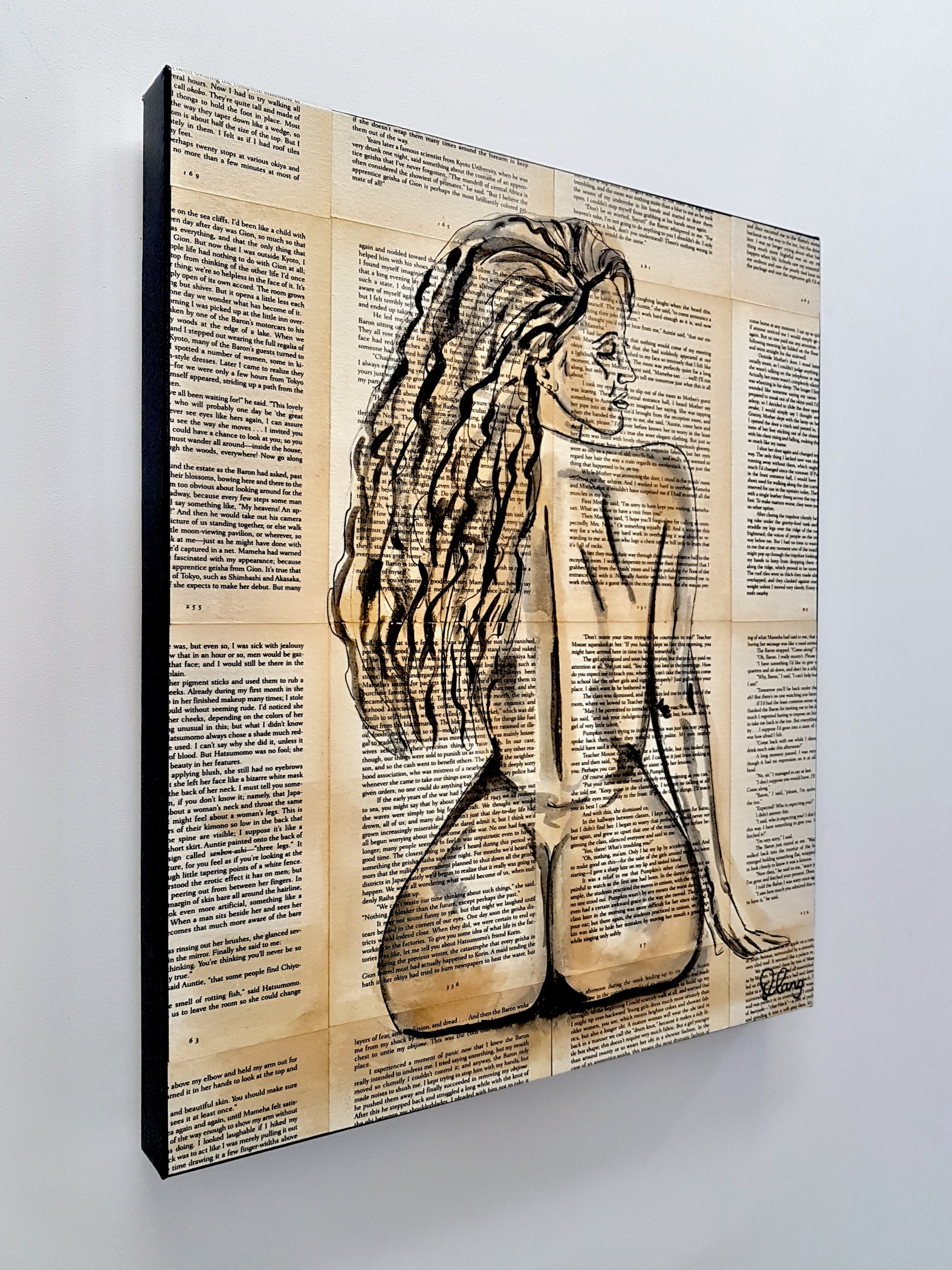 Centrefold 3 Deborah Lang Nude Woman Book Pages Canvas Wall Art Contemporary Style 3