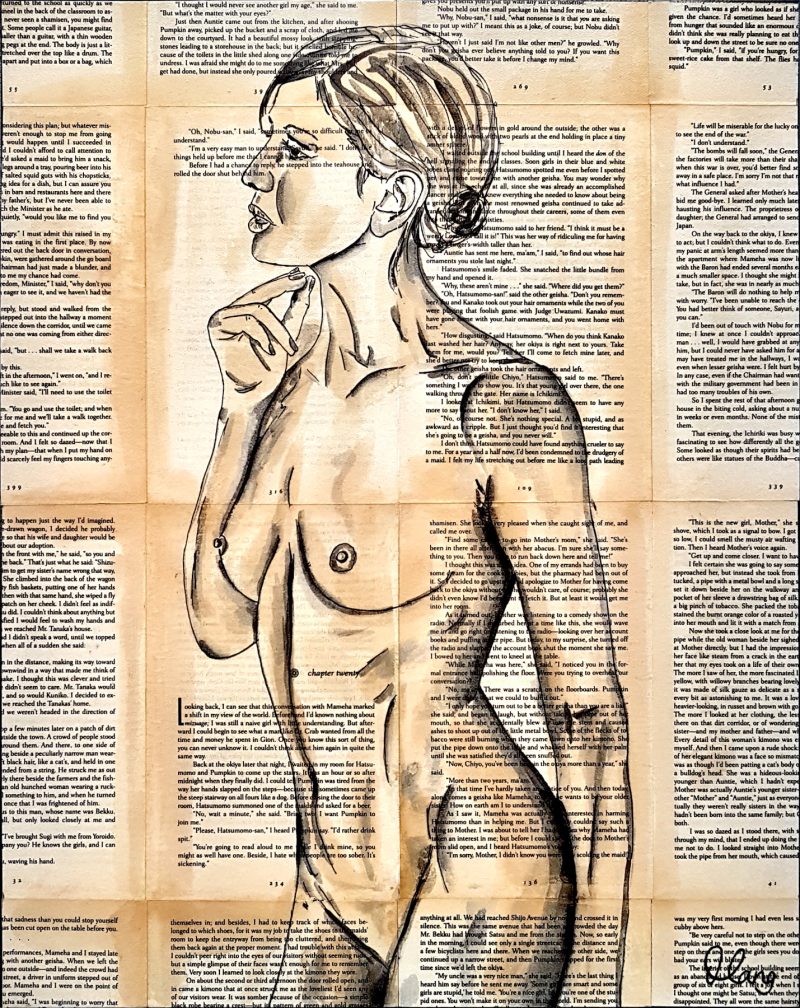 Centrefold 4- Nude Woman on Book Pages
