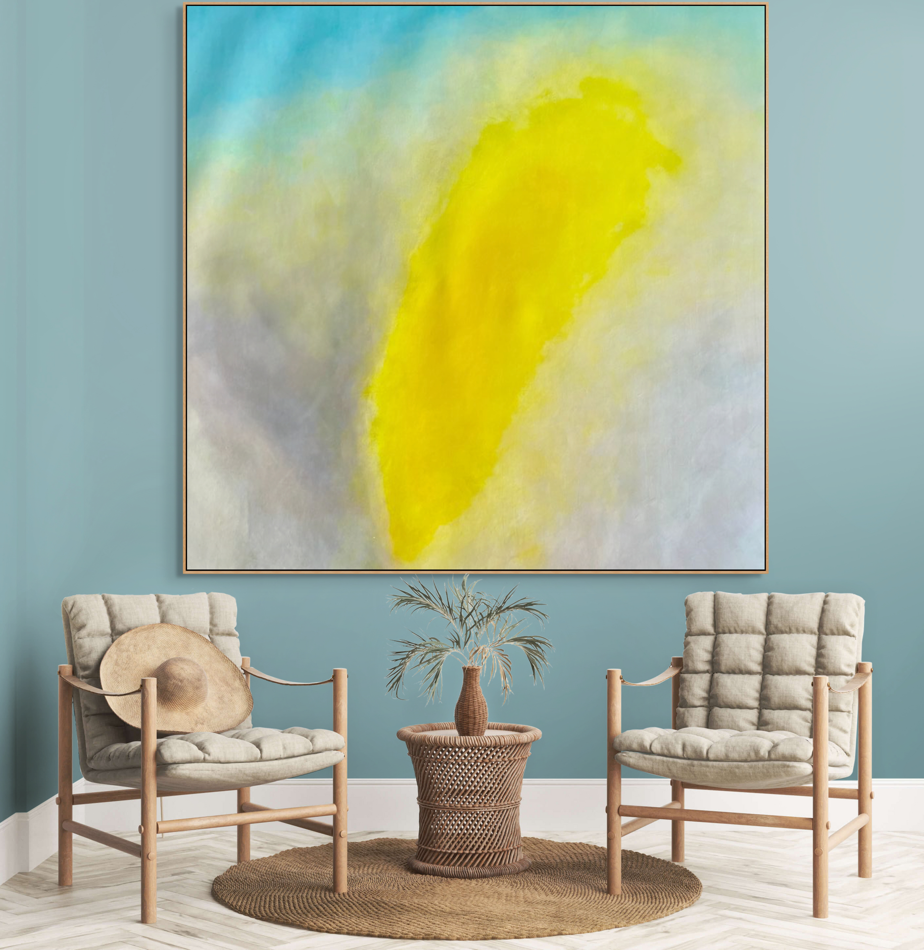 Colour Field 2 Two Chairs Hat Plant