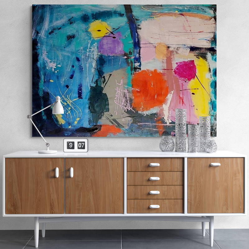 Cabinet With Lamp And Ornaments