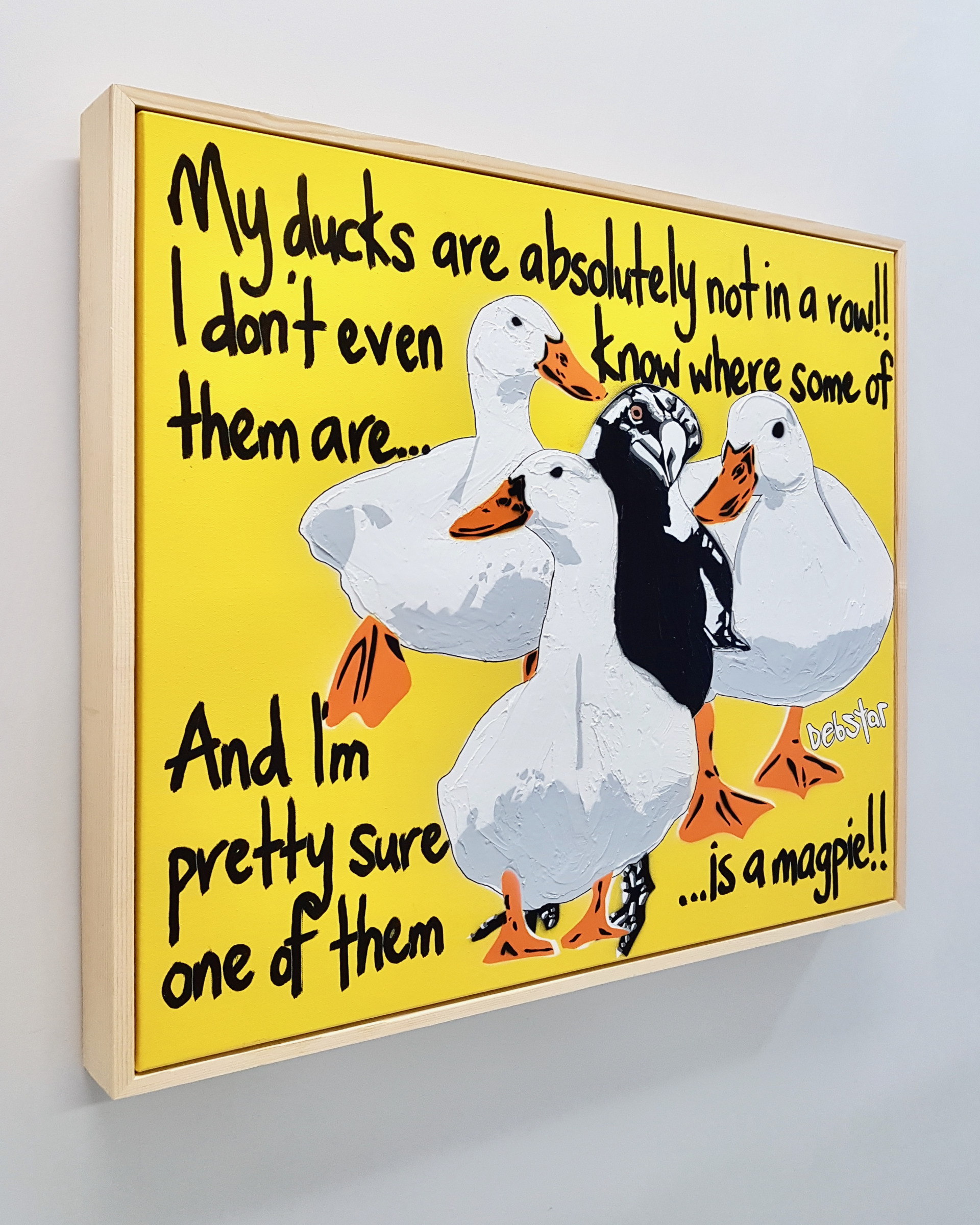 Ducks In A Row! 2 Yellow Pop Art Deborah Lang Art Urban Canvas 3