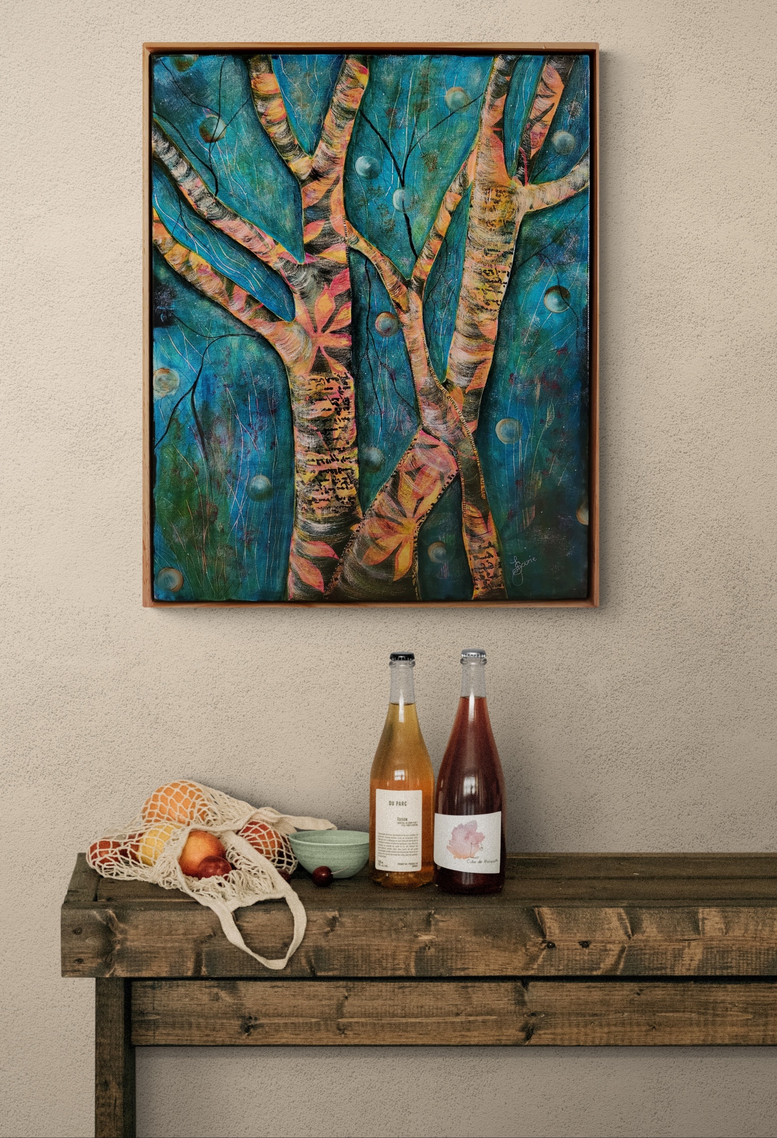 Wine Bottles Sitting On Rustic Table (1) Resized