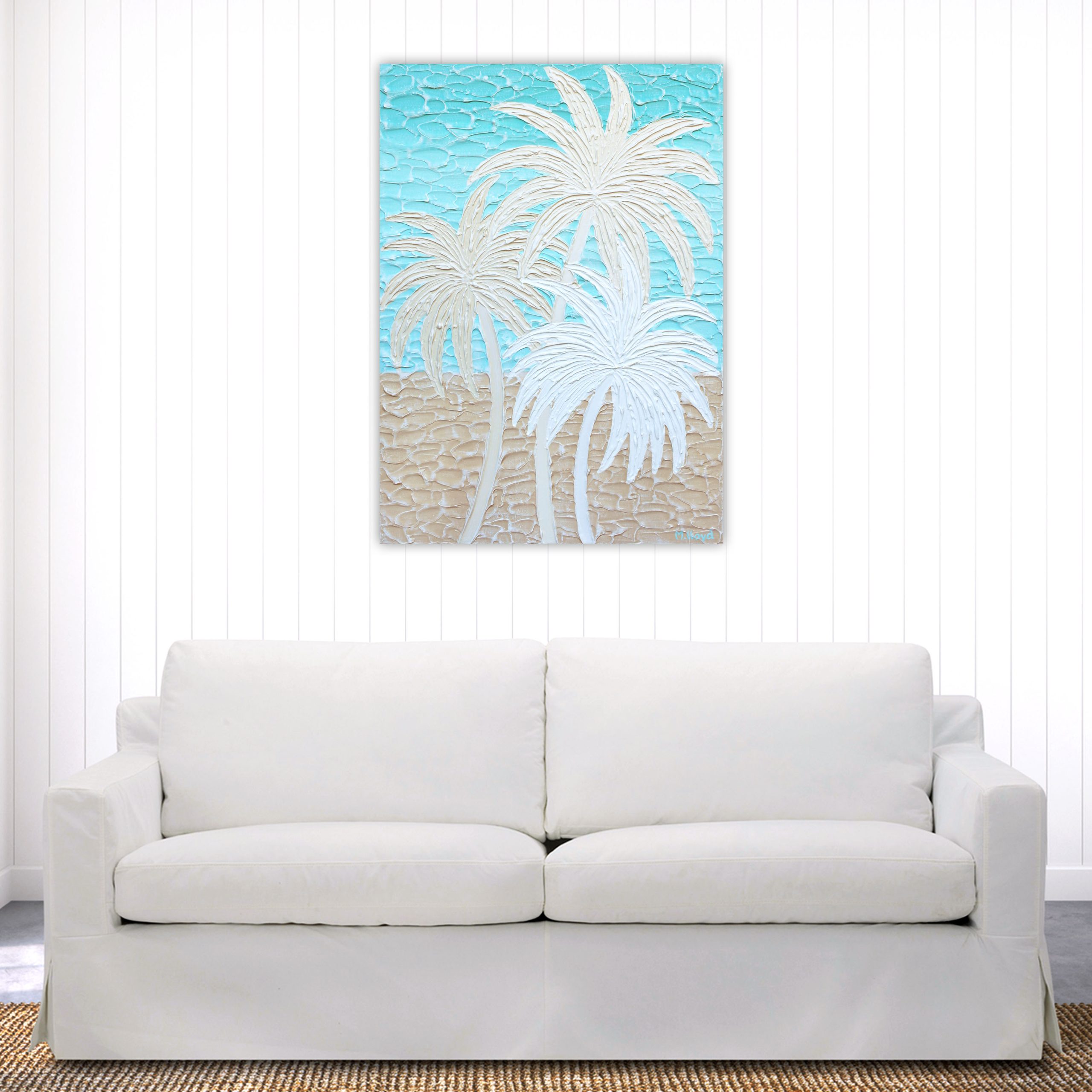 Lounge 2 Beach Palm Trees Textured Abstract Miranda Lloyd 2023
