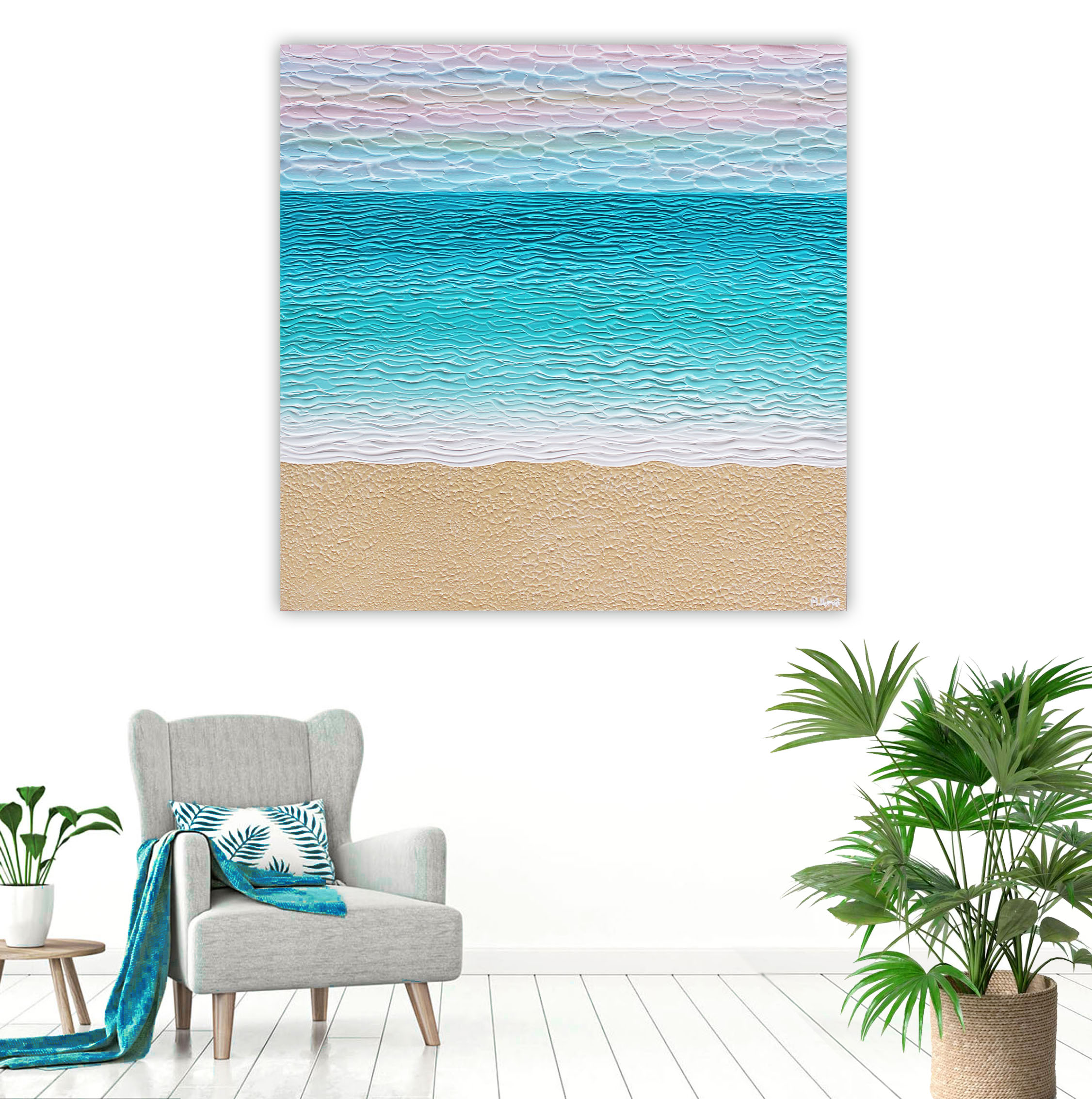 Lounge 1 Beach Sunset Holidays Abstract Textured Miranda Lloyd