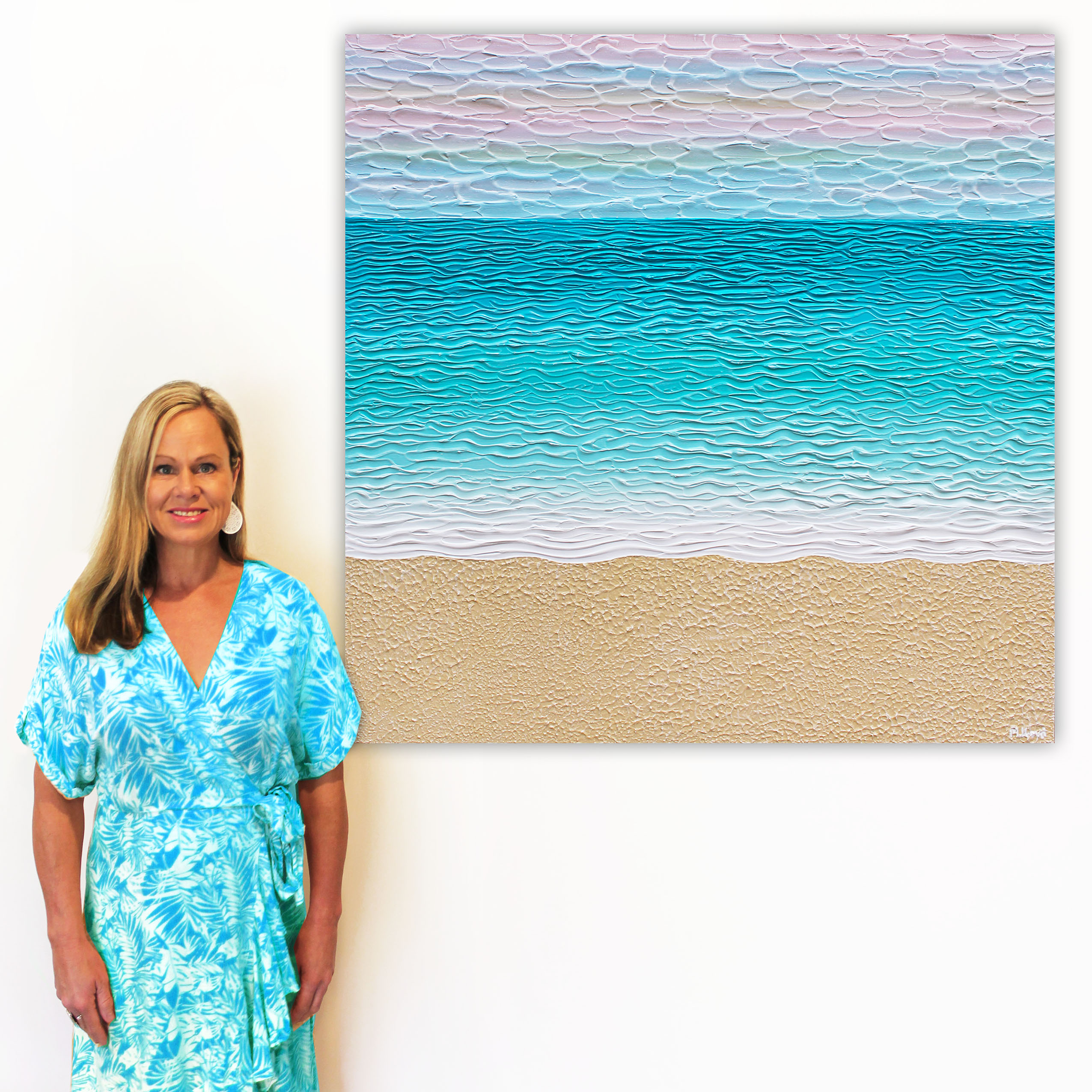 Me 1 Beach Sunset Holidays Abstract Textured Miranda Lloyd