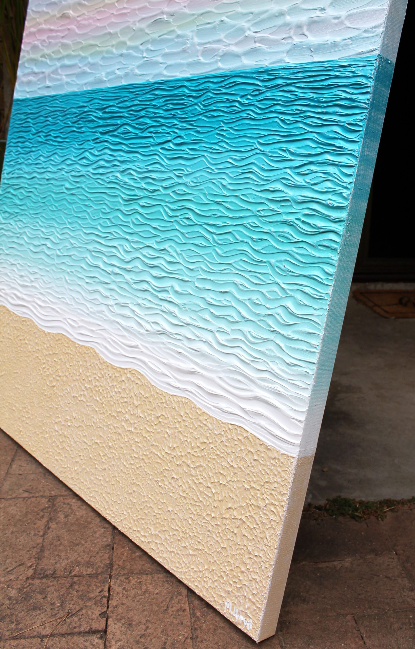 Side Beach Sunset Holidays Abstract Textured Miranda Lloyd