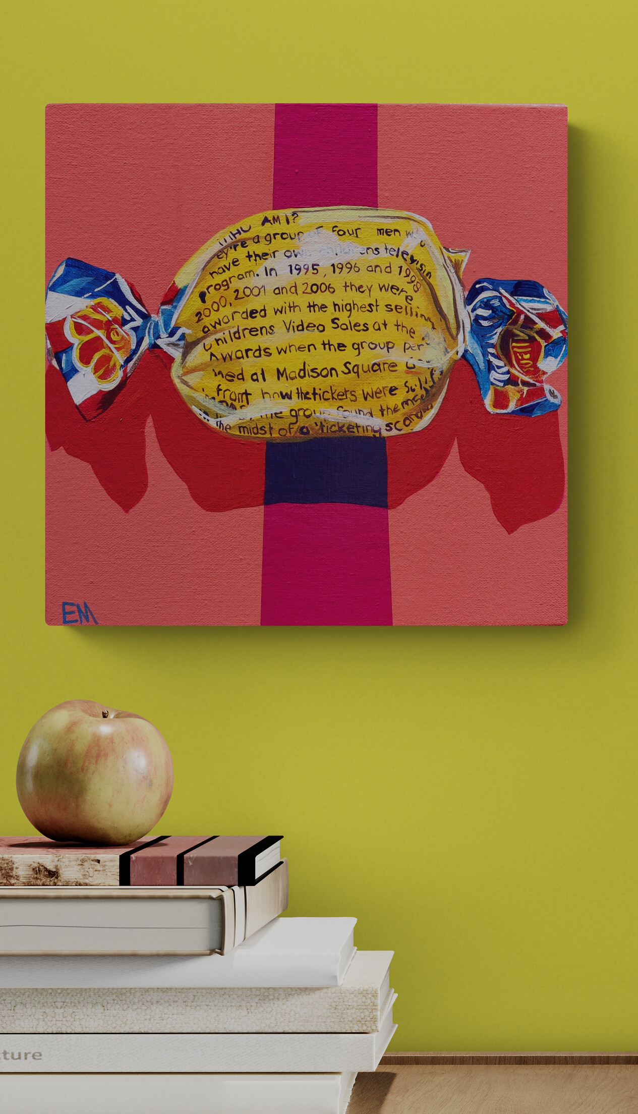 Wooden Cabinet With Books And Pinecones (1)