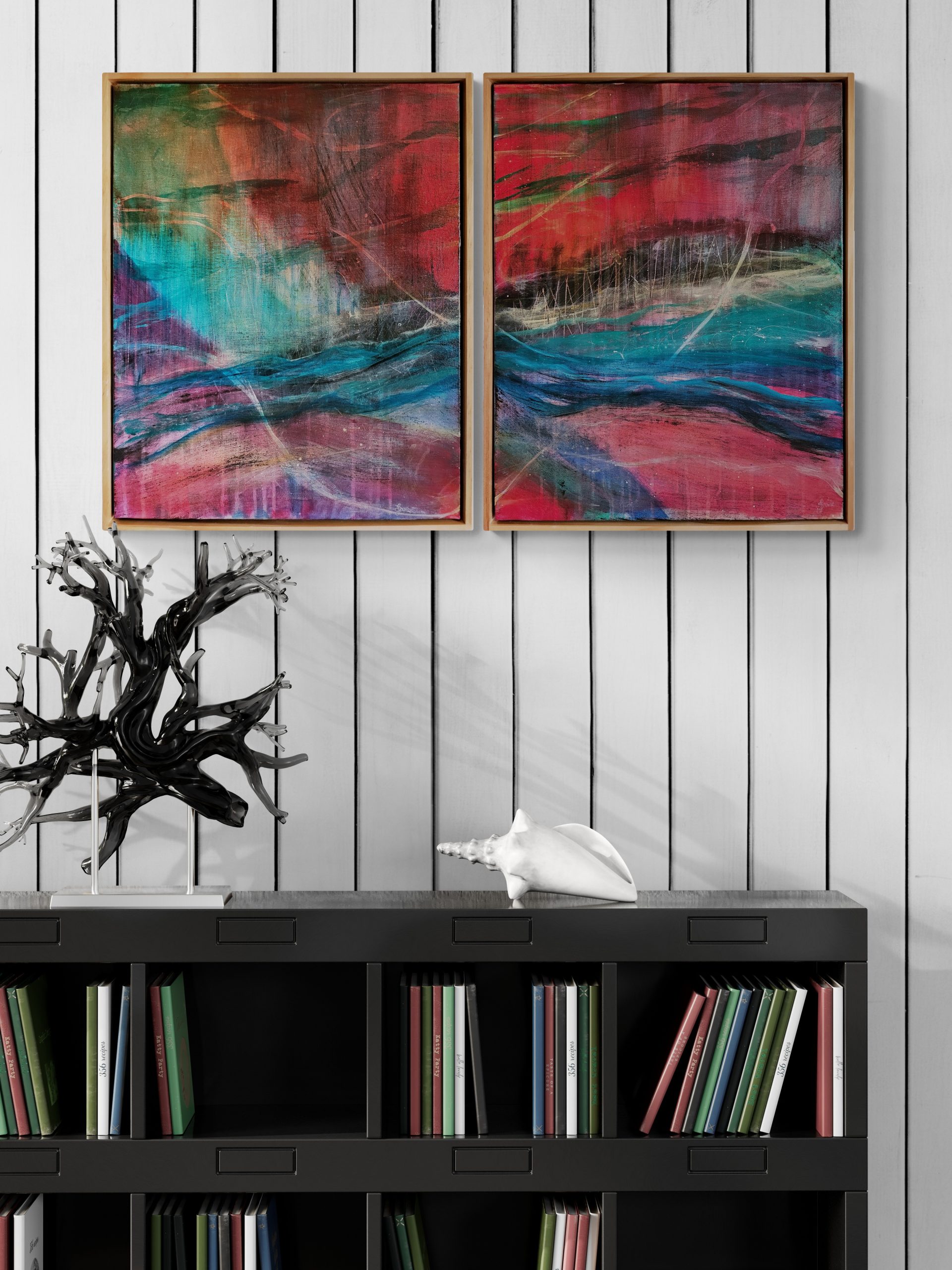 Ornaments Sitting On Black Bookcase (2) Resized