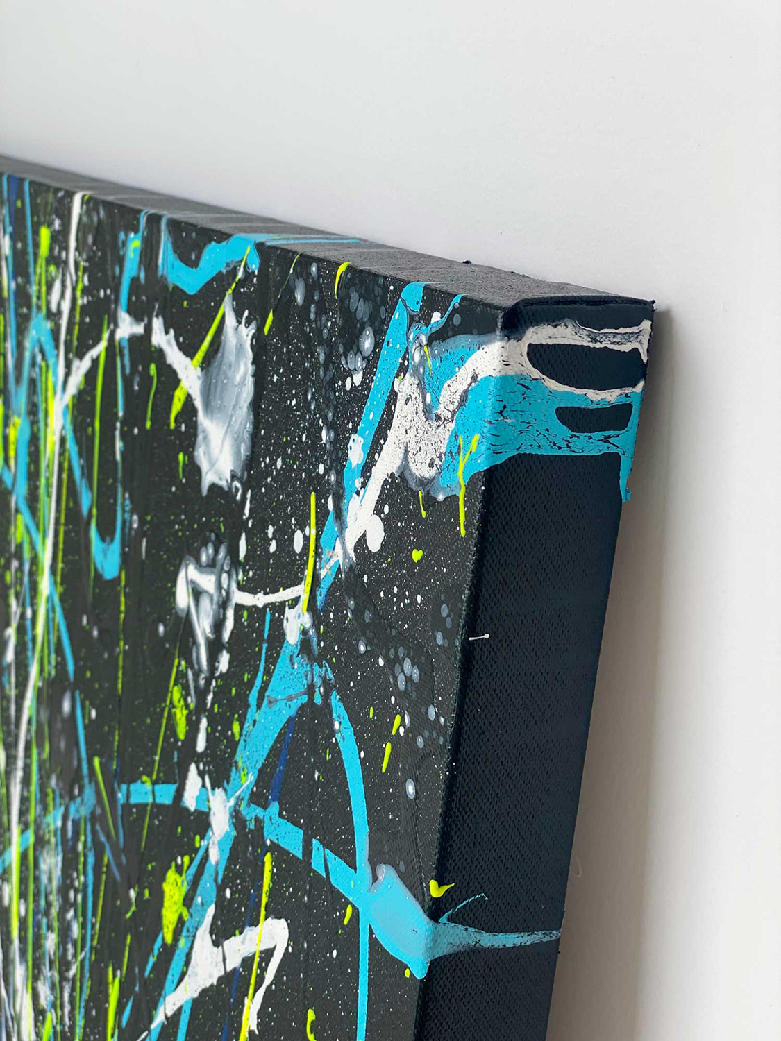 Comet Original Painting Abstract Left Top Canvas Edge