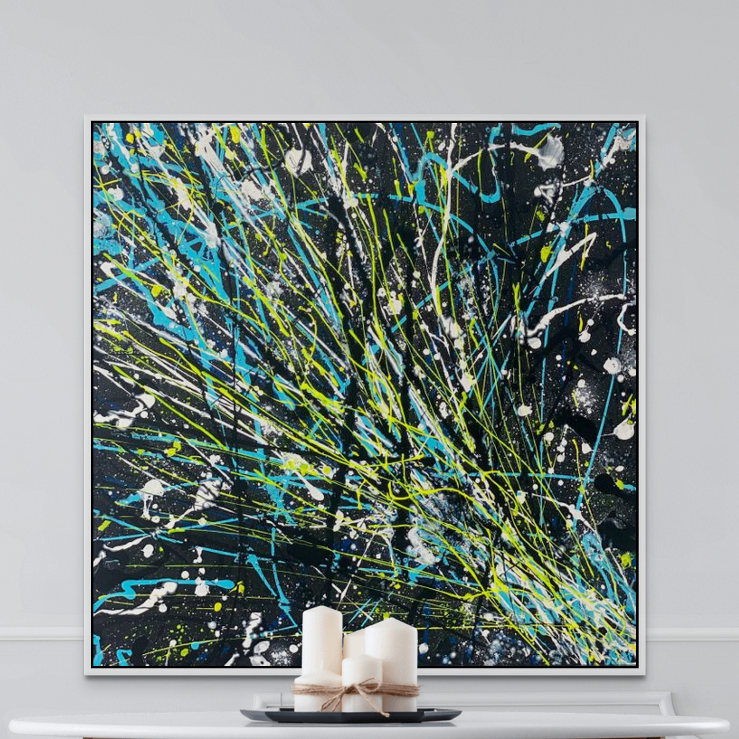 Comet Original Abstract White Frame