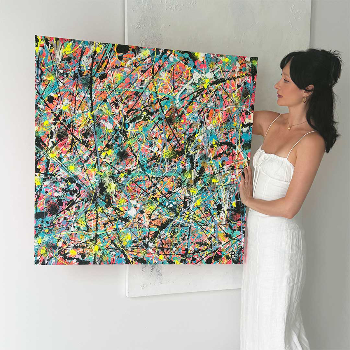 Bridget Bradley Holds Labyrinth Original Abstract Painting