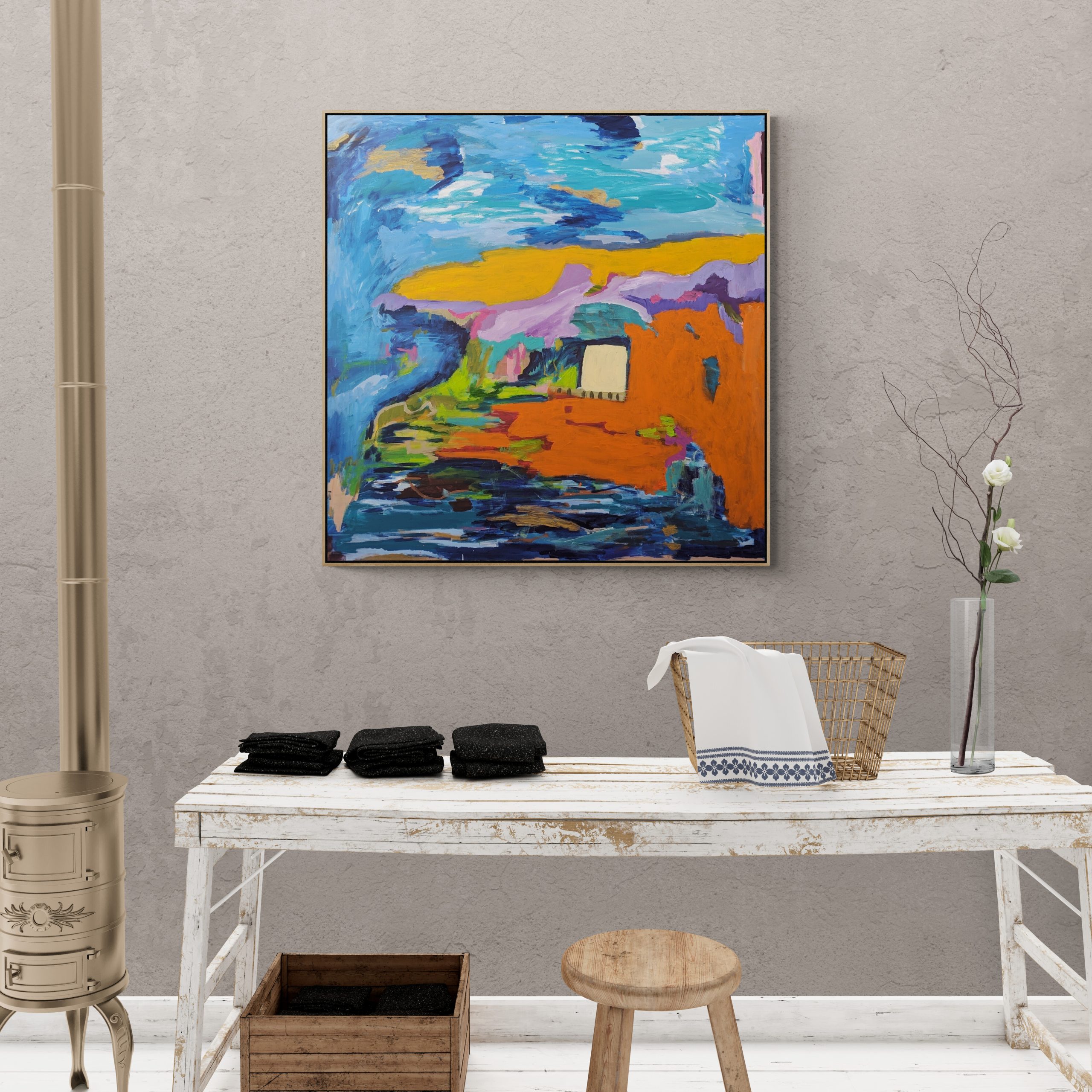 Laundry Room With Wood Burner