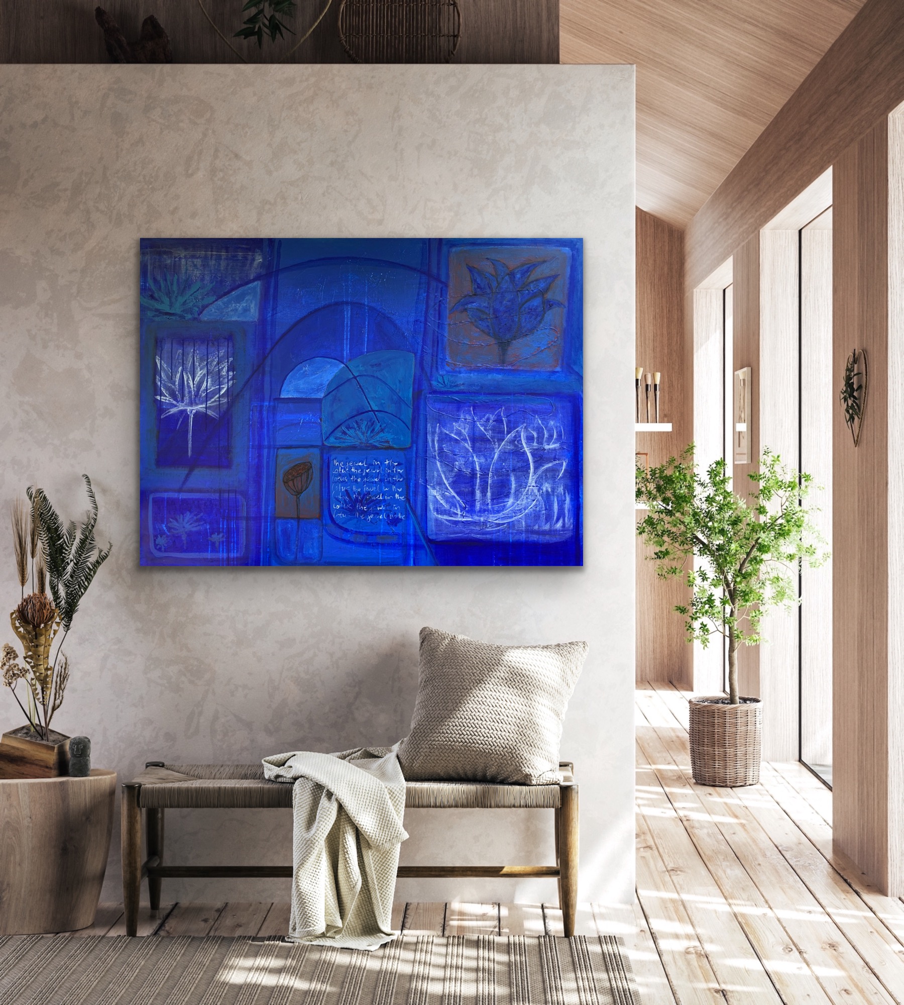 The Jewel In The Lotus Insitu Wall Wit Plant