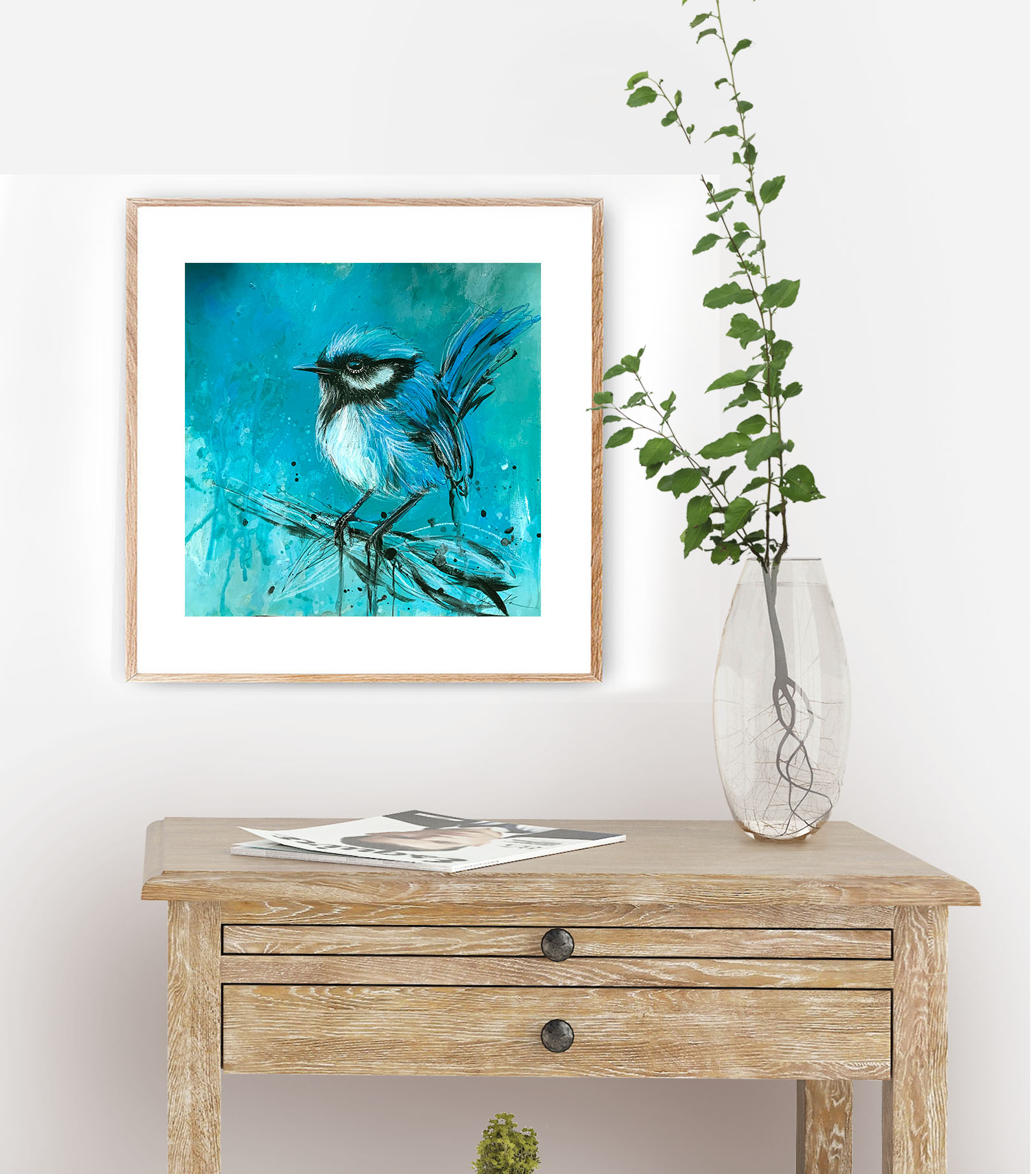 Sydney Artist Leni Kae Interior Design Fairy Wren Spirit Bird Art 2