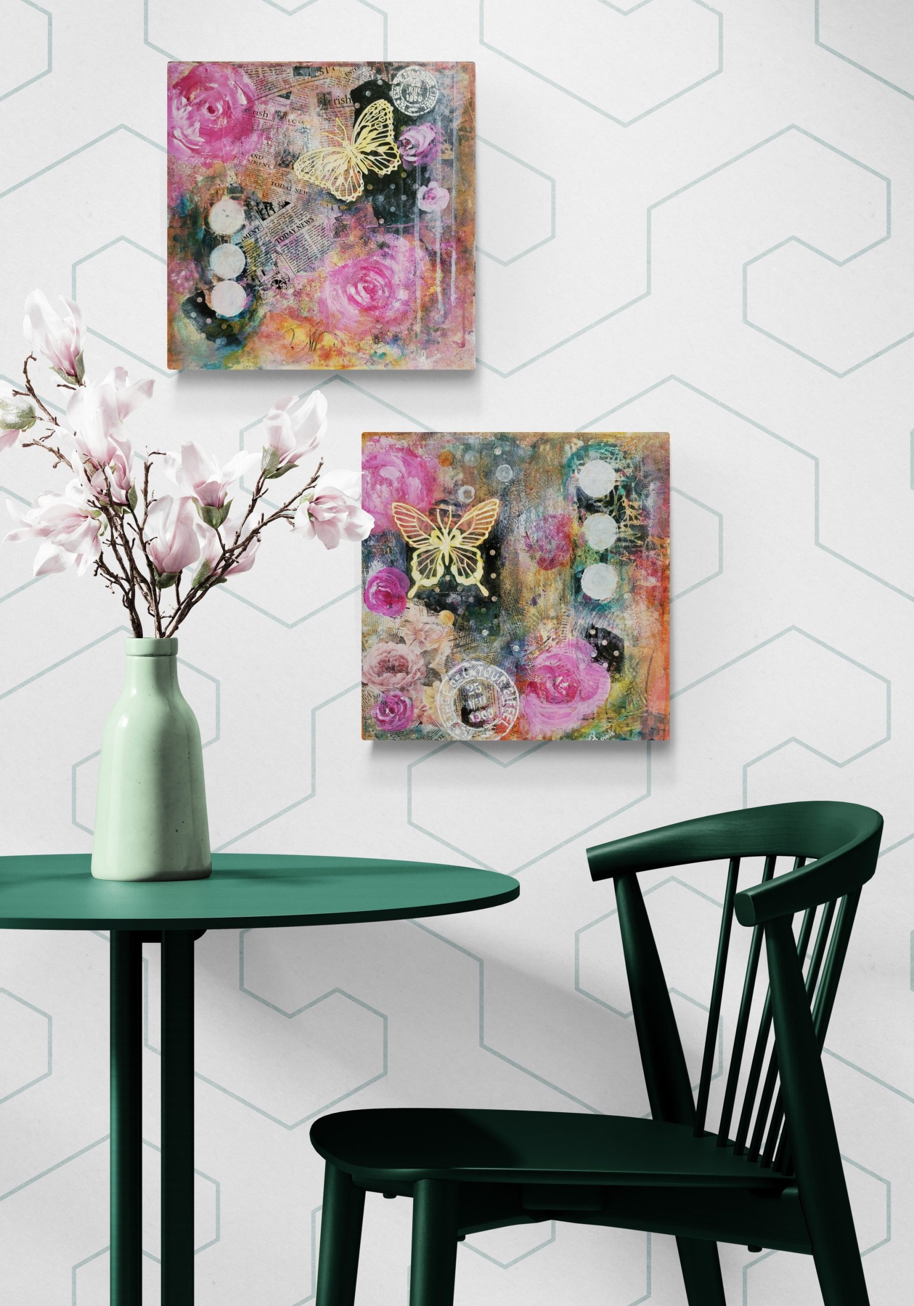 Table And Chair Next To Spotlit Wall Resized 2