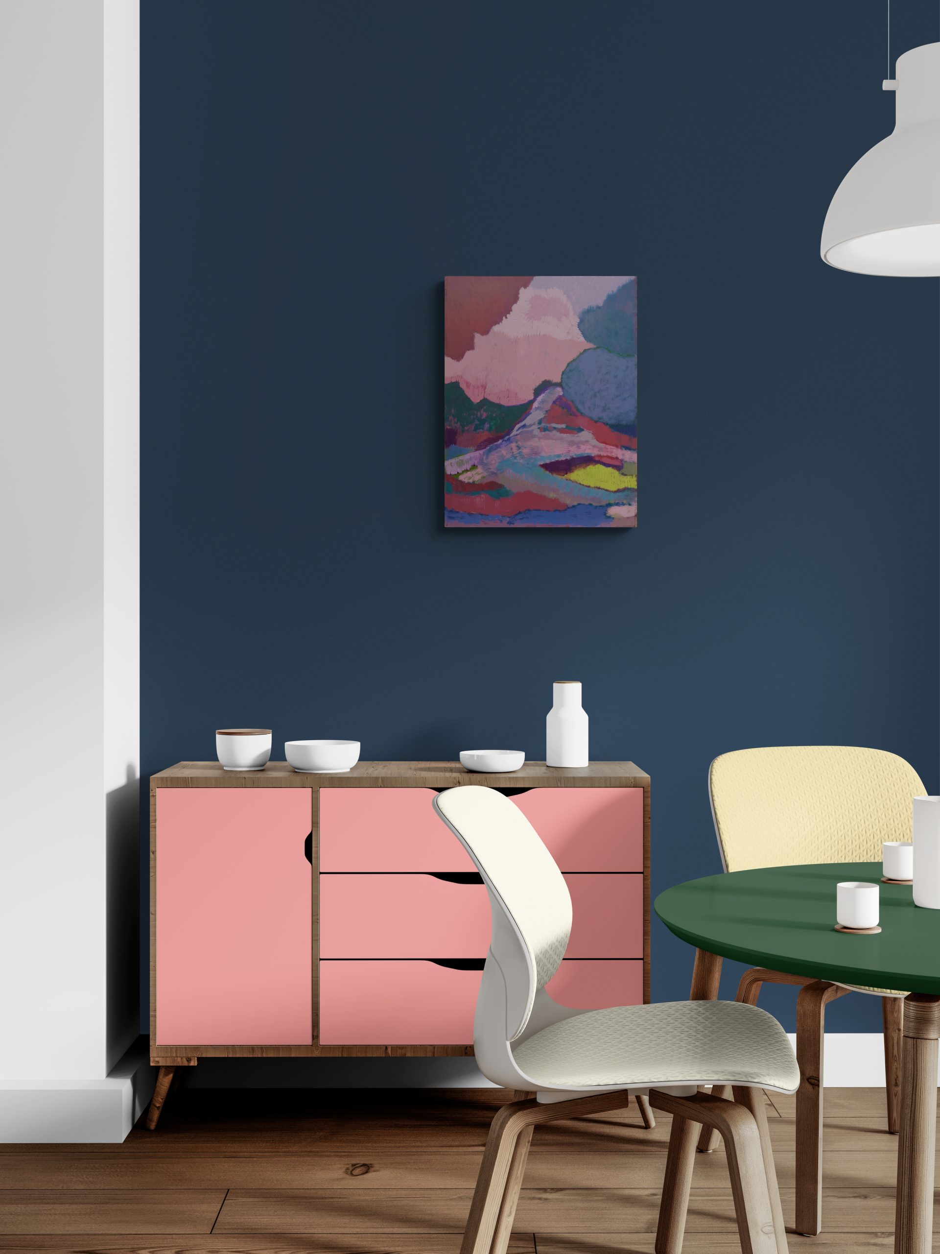 Bright Dining Room With Cabinet (1)