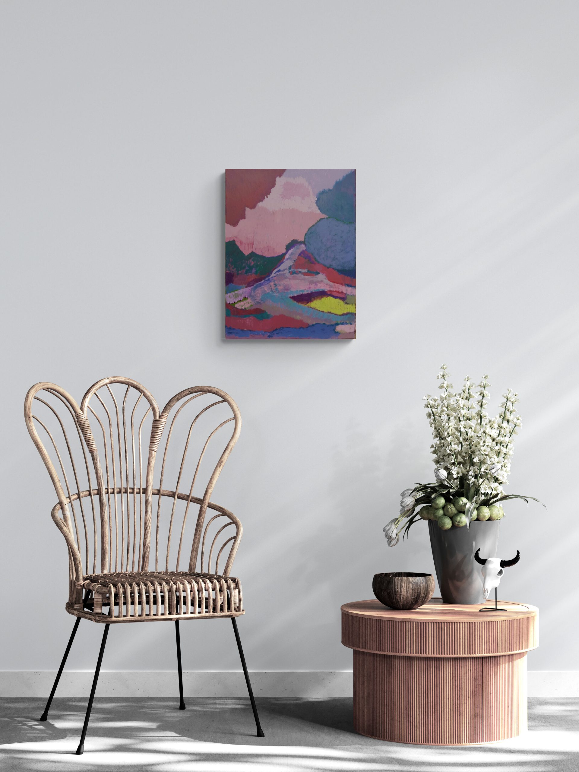 Sunlit Room With Rattan Chair