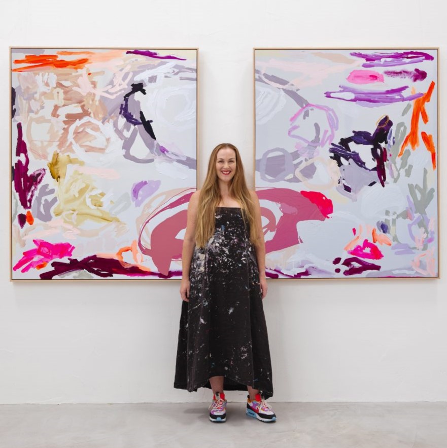 Abstract Art Australia Rebecca Koerting Modern Pink Colliding 304 1024x968