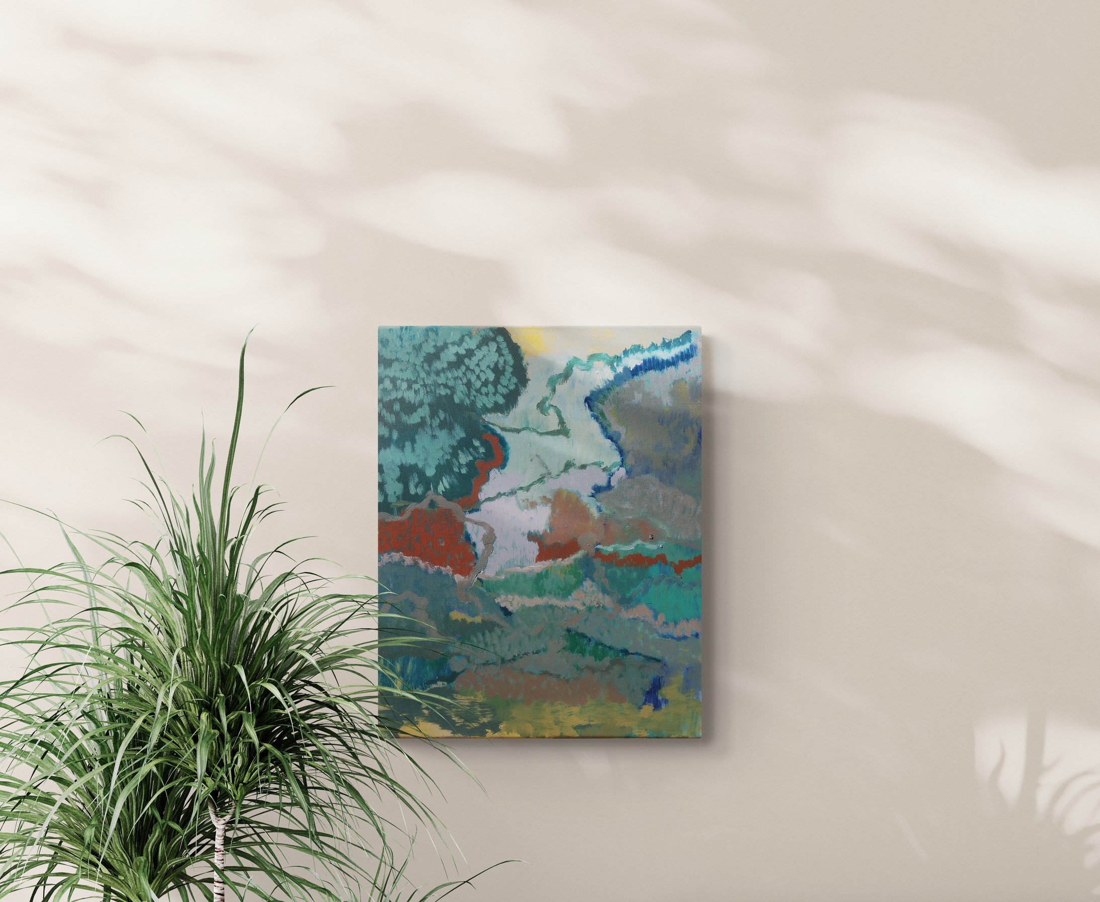 Living Room With Sofa And Tropical Plant 2