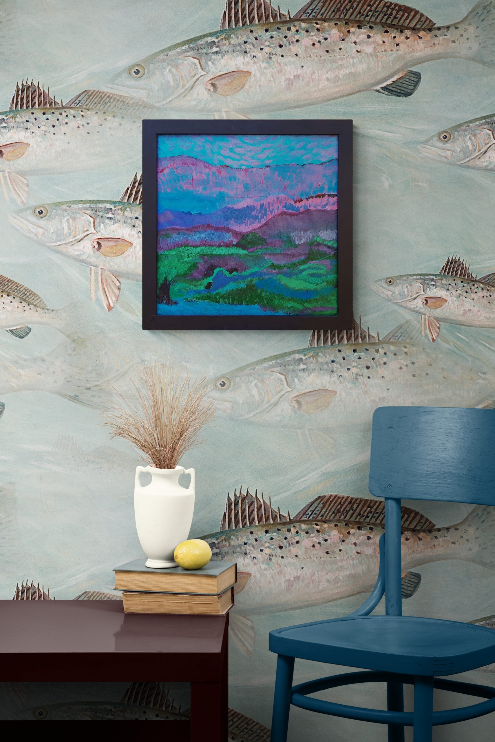 Painted Wooden Chair And Table