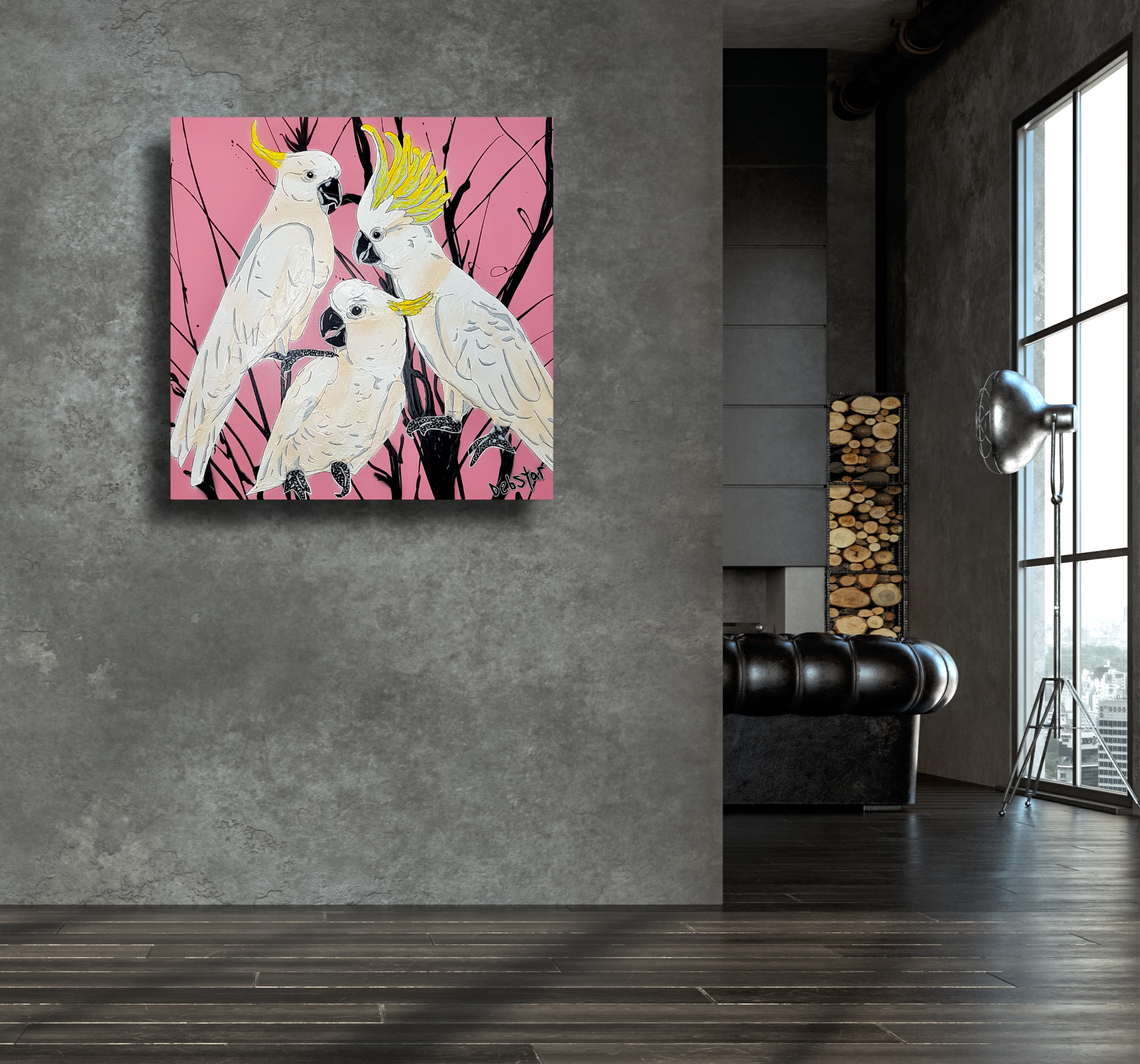 Living Room Interior In Loft, Industrial Style