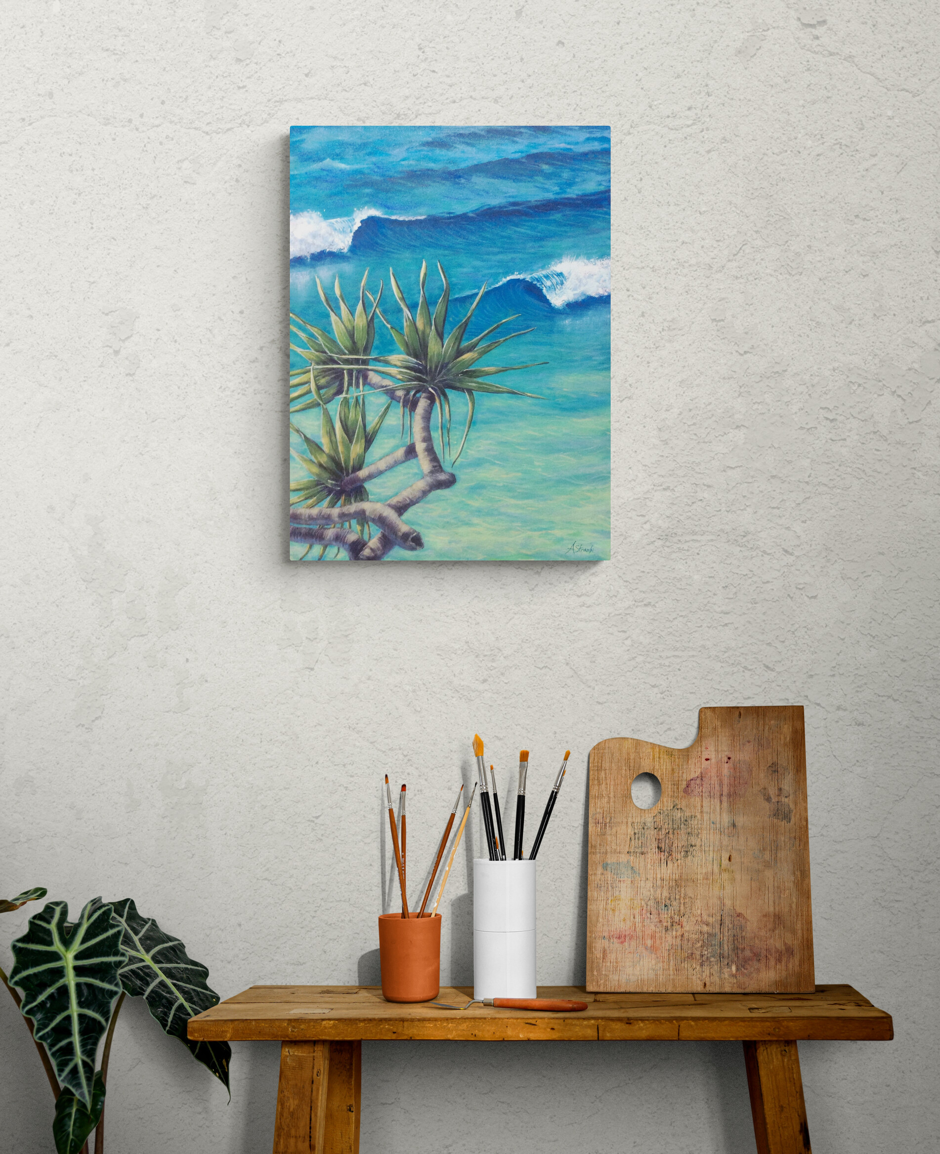 Artists Side Table With Brushes And Palette (4)